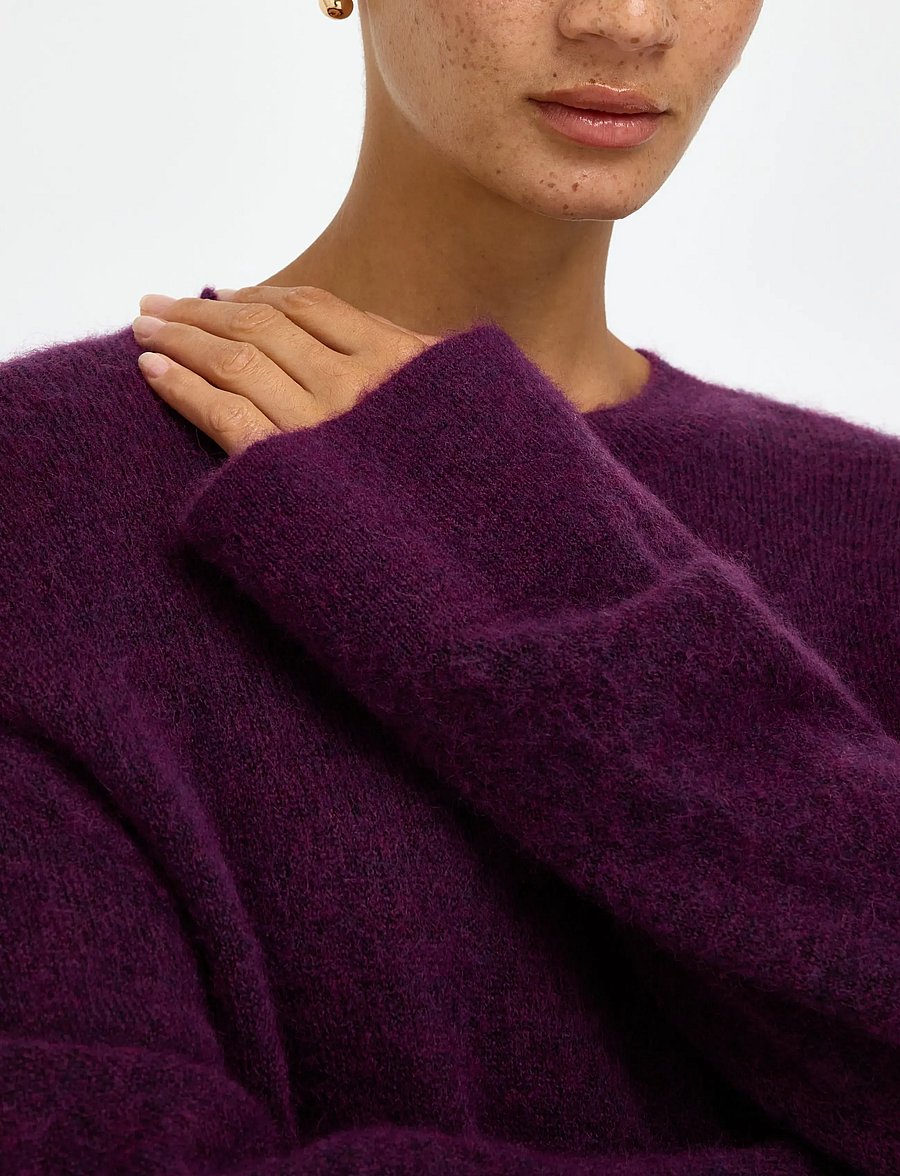 Lindex - Knitted jumper in wool blend - pullover - dark lilac - 4