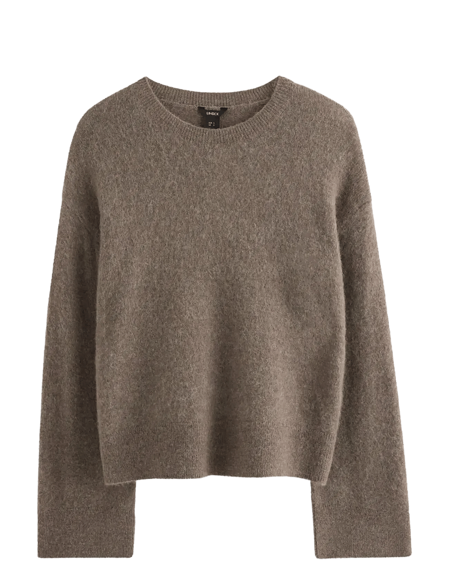 Lindex - Knitted jumper in wool blend - pullover - light dusty brown - 1
