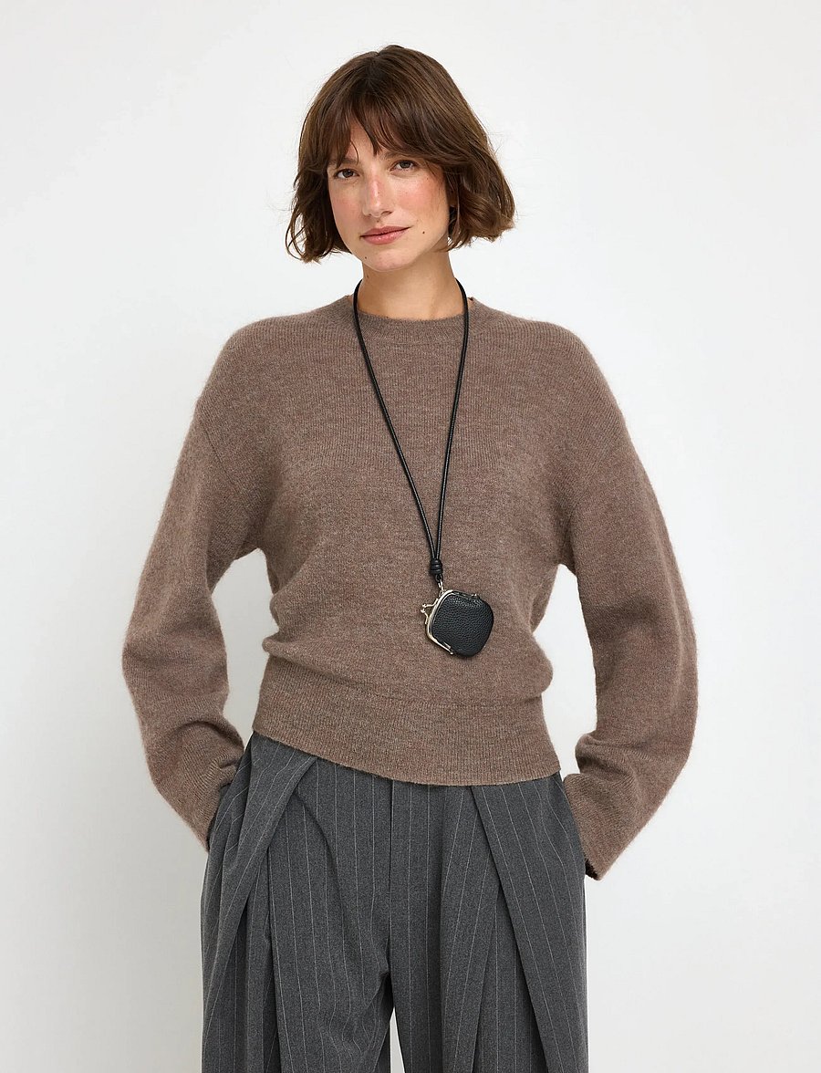 Lindex - Knitted jumper in wool blend - pullover - light dusty brown - 0