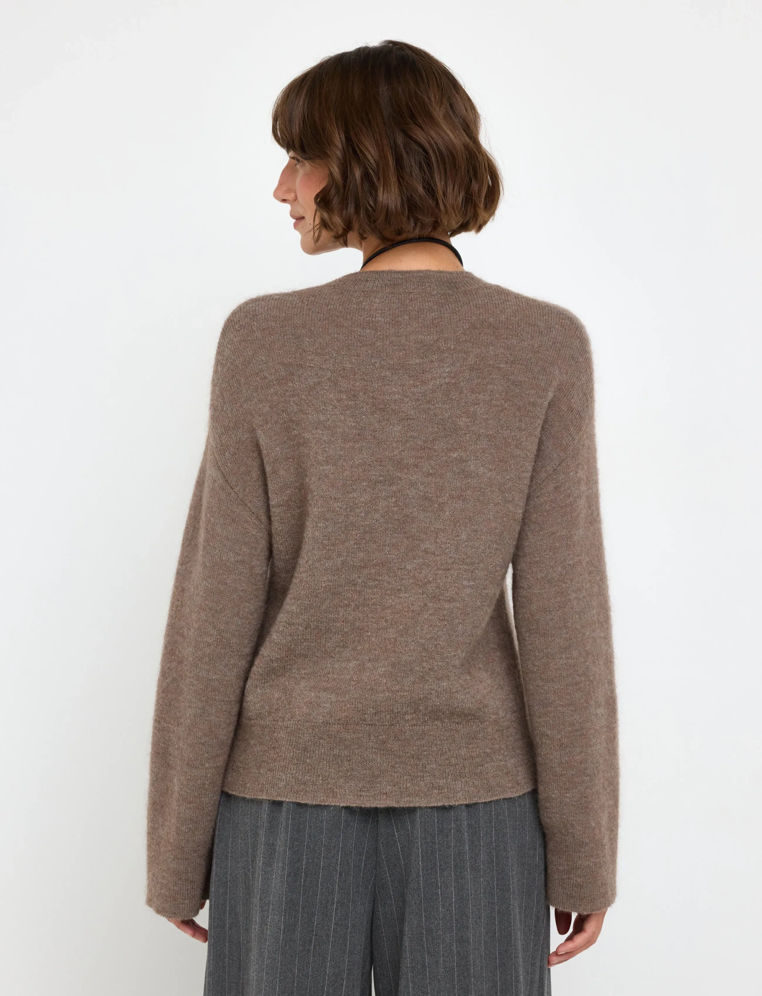 Lindex - Knitted jumper in wool blend - pullover - light dusty brown - 3