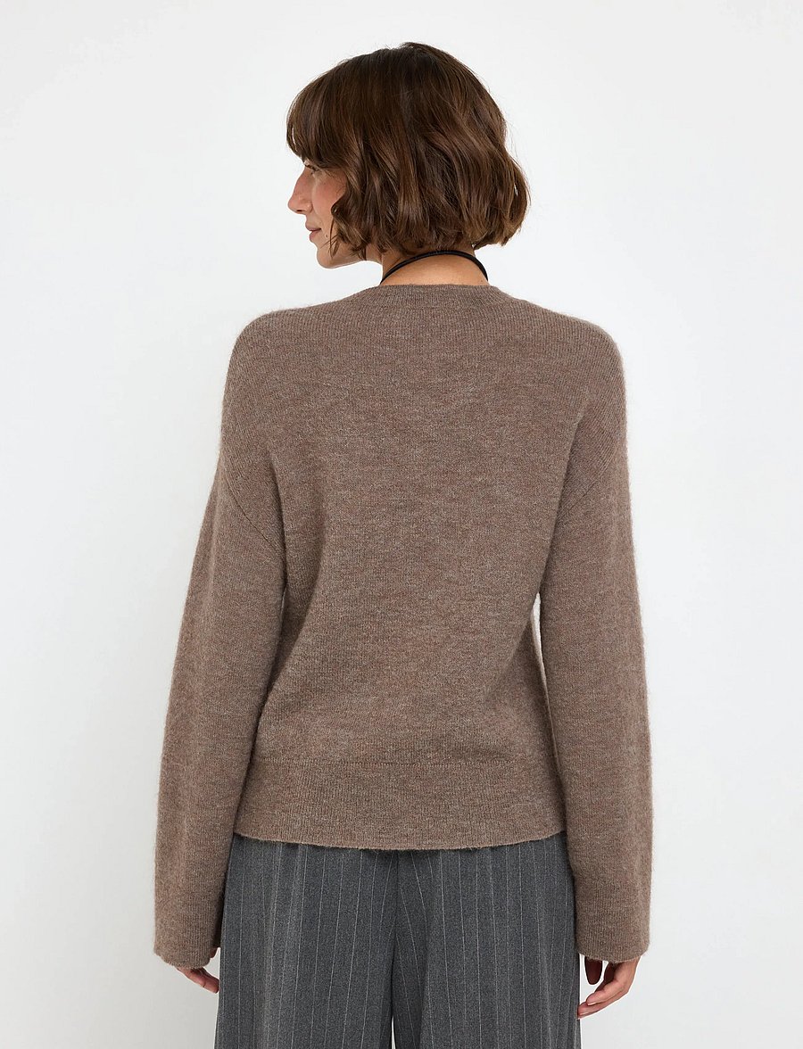 Lindex - Knitted jumper in wool blend - pullover - light dusty brown - 3