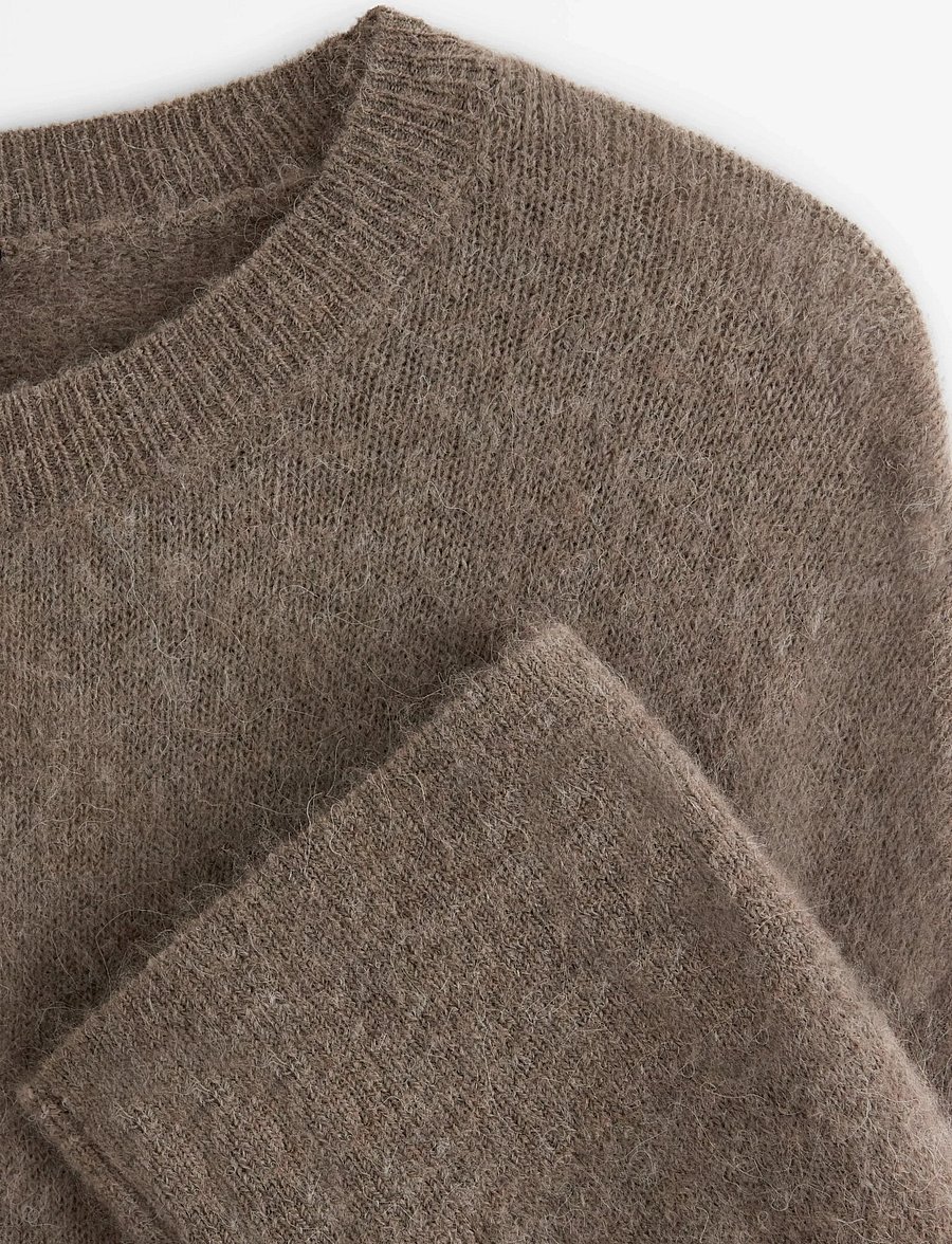 Lindex - Knitted jumper in wool blend - pullover - light dusty brown - 5