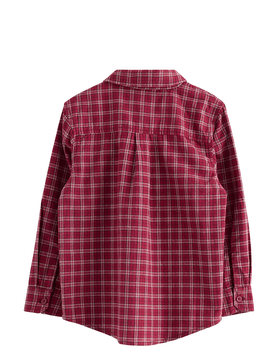 Lindex - Checked shirt - langärmlige hemden - dark red - 2