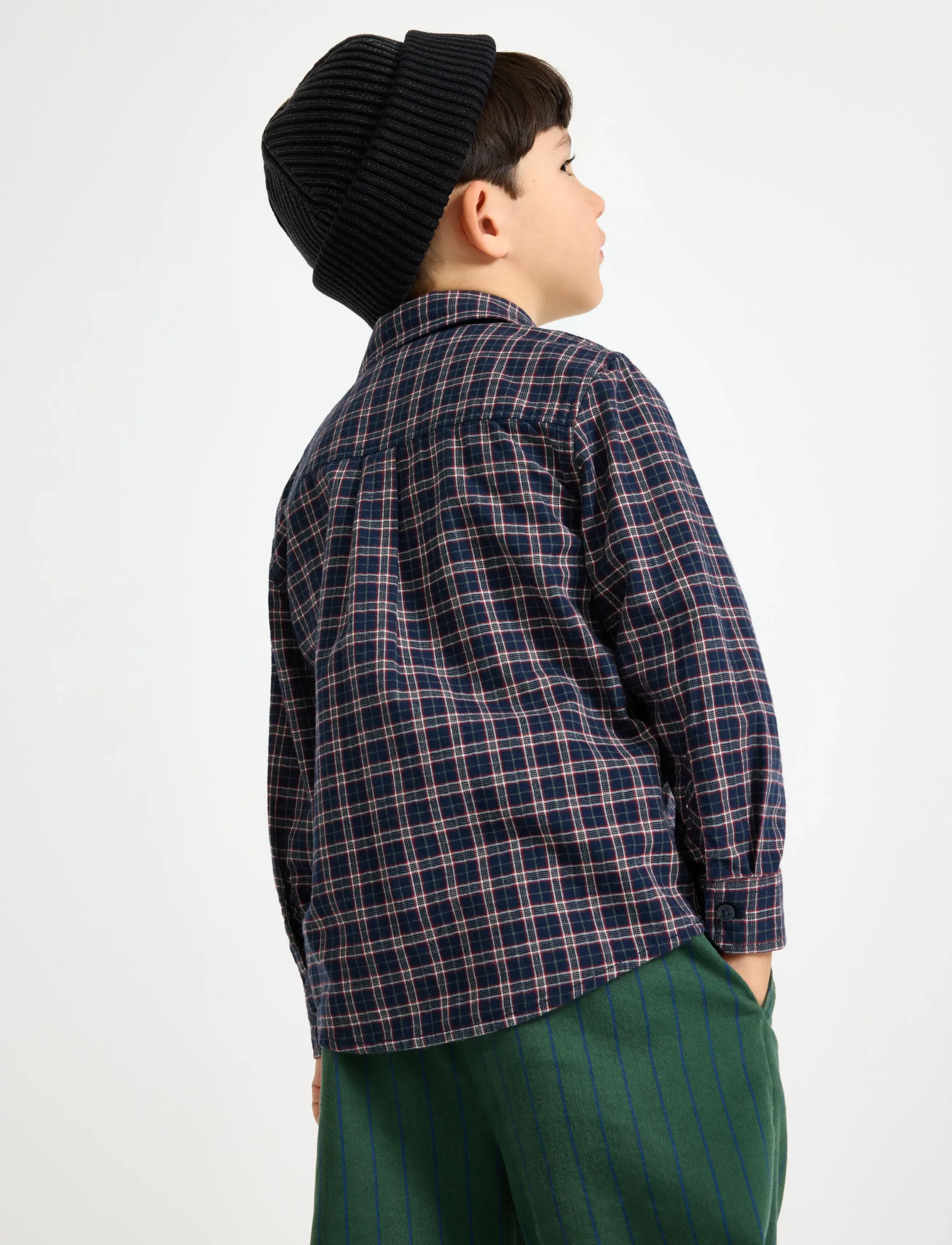 Lindex - Checked shirt - langærmede skjorter - navy - 3
