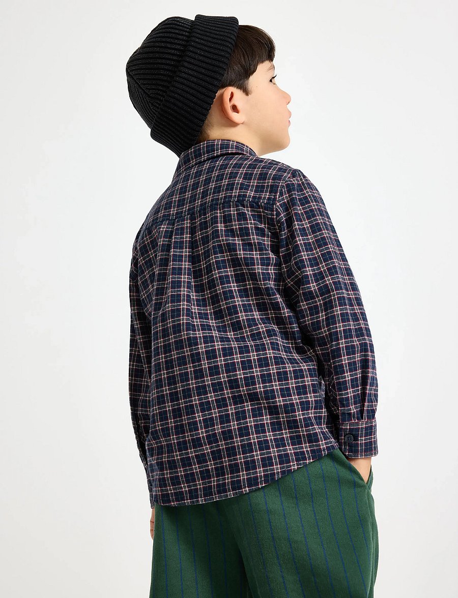 Lindex - Checked shirt - langærmede skjorter - navy - 3