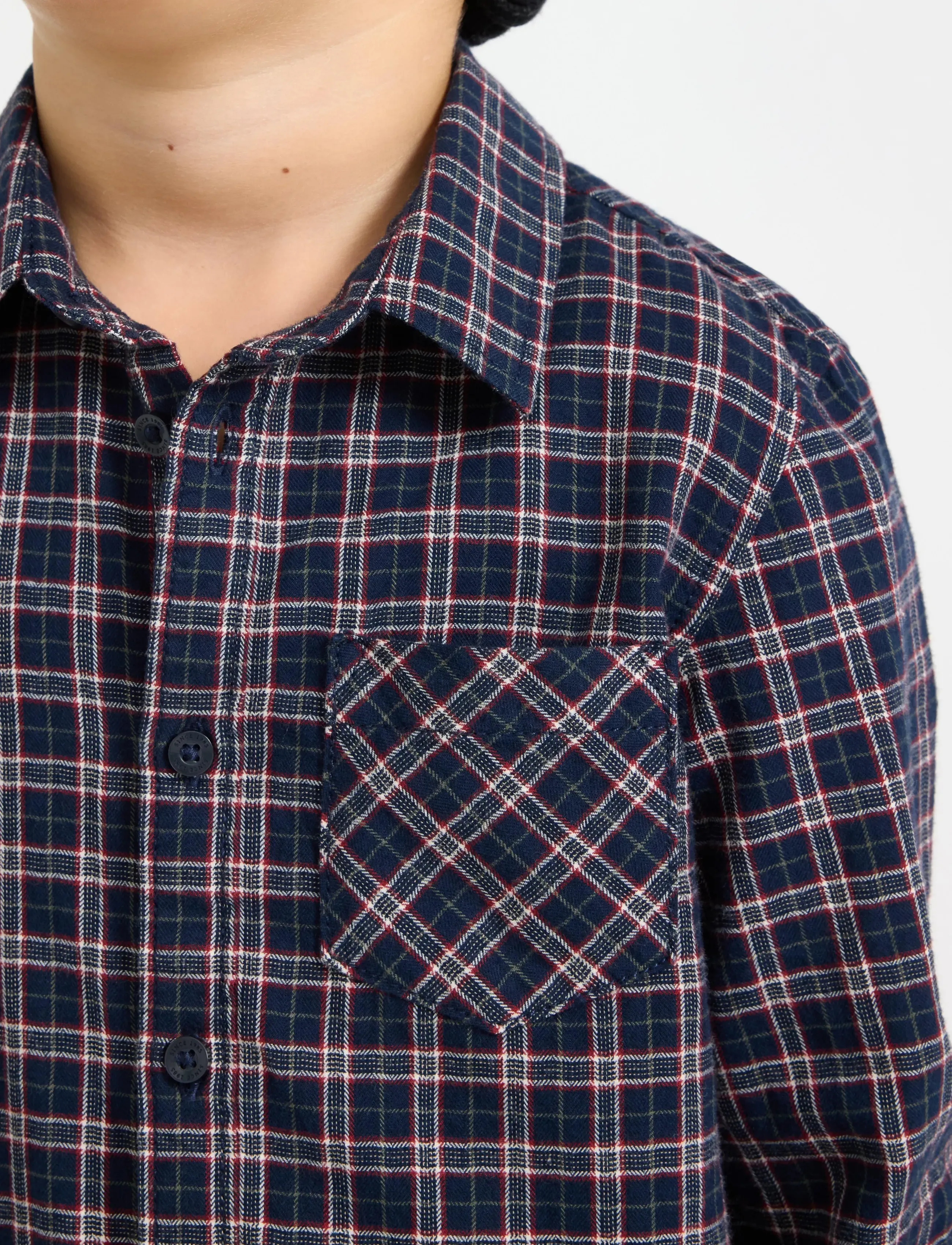 Lindex - Checked shirt - langærmede skjorter - navy - 4