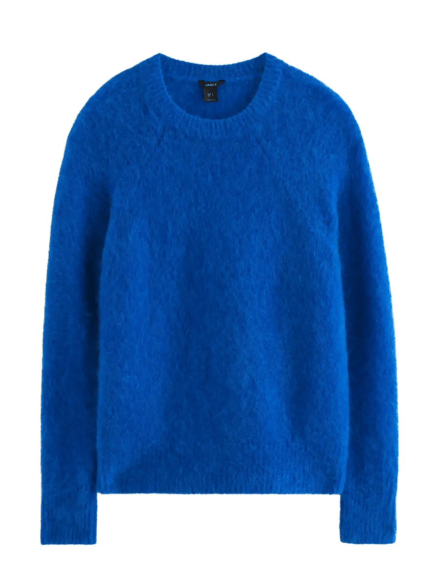 Lindex - Knitted jumper in wool blend - stickade tröjor - blue - 1