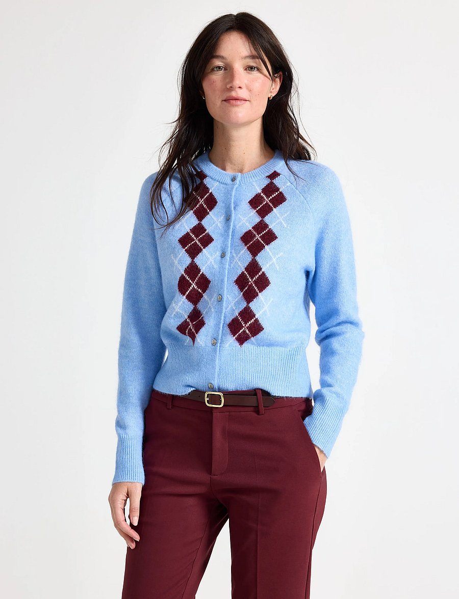 Lindex - Fine-knit cardigan - strickjacken - lt dusty blue - 0