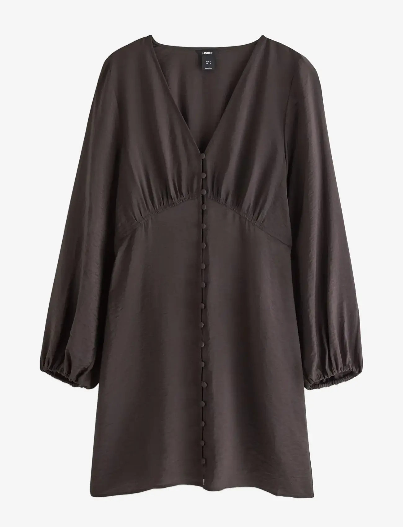 Lindex - Long-sleeved mini dress - kurze kleider - dark brown - 1