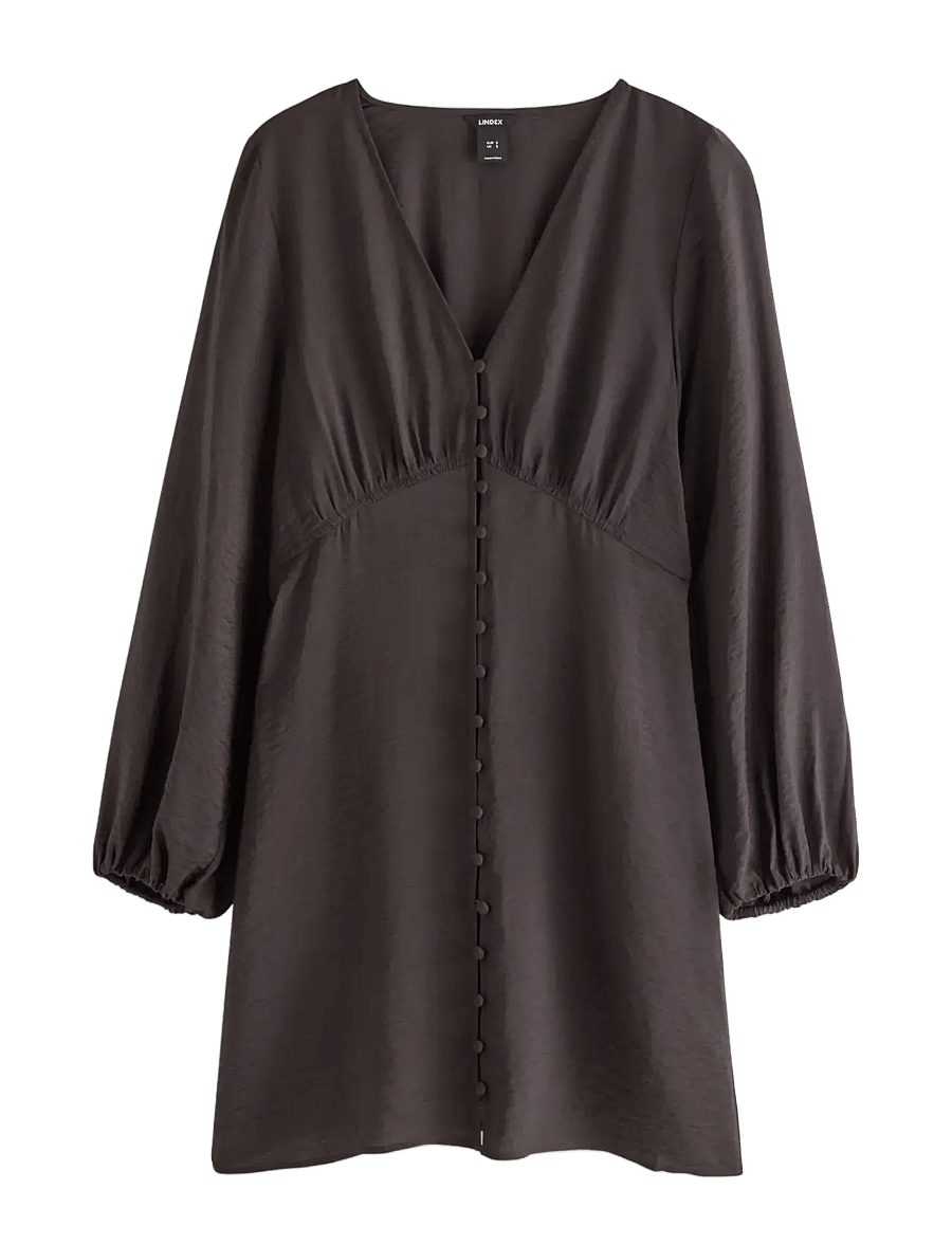 Lindex - Long-sleeved mini dress - kurze kleider - dark brown - 1