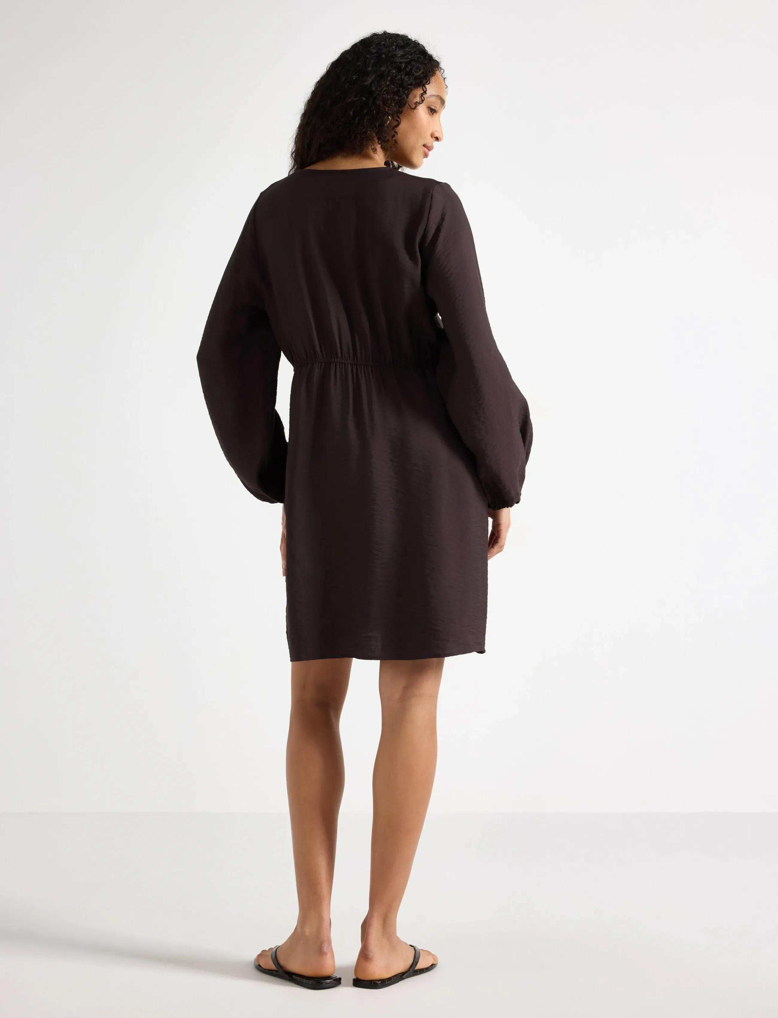 Lindex - Long-sleeved mini dress - kurze kleider - dark brown - 3