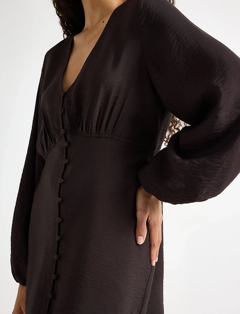 Lindex - Long-sleeved mini dress - kurze kleider - dark brown - 4