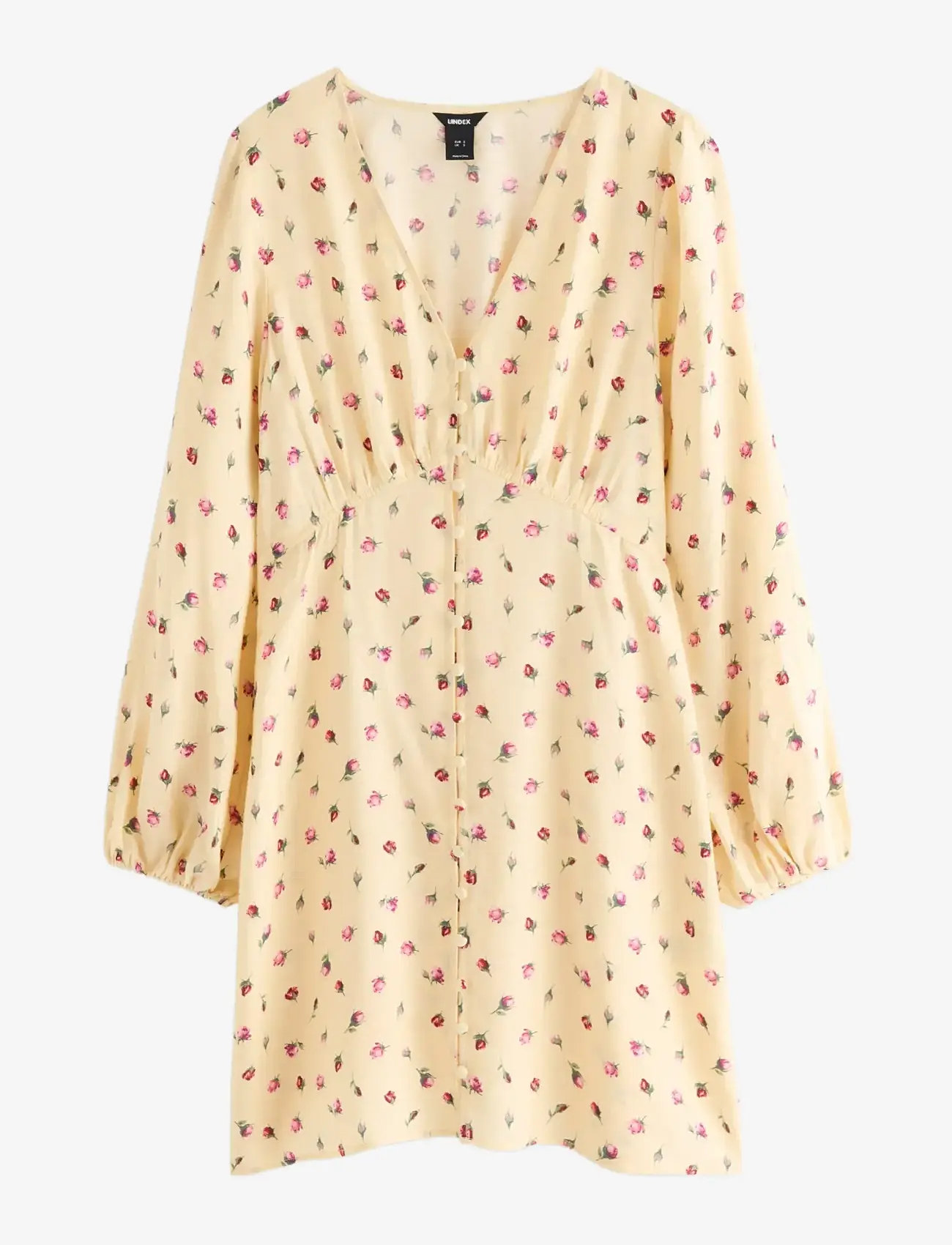 Lindex - Long-sleeved mini dress - korte kjoler - light yellow - 1