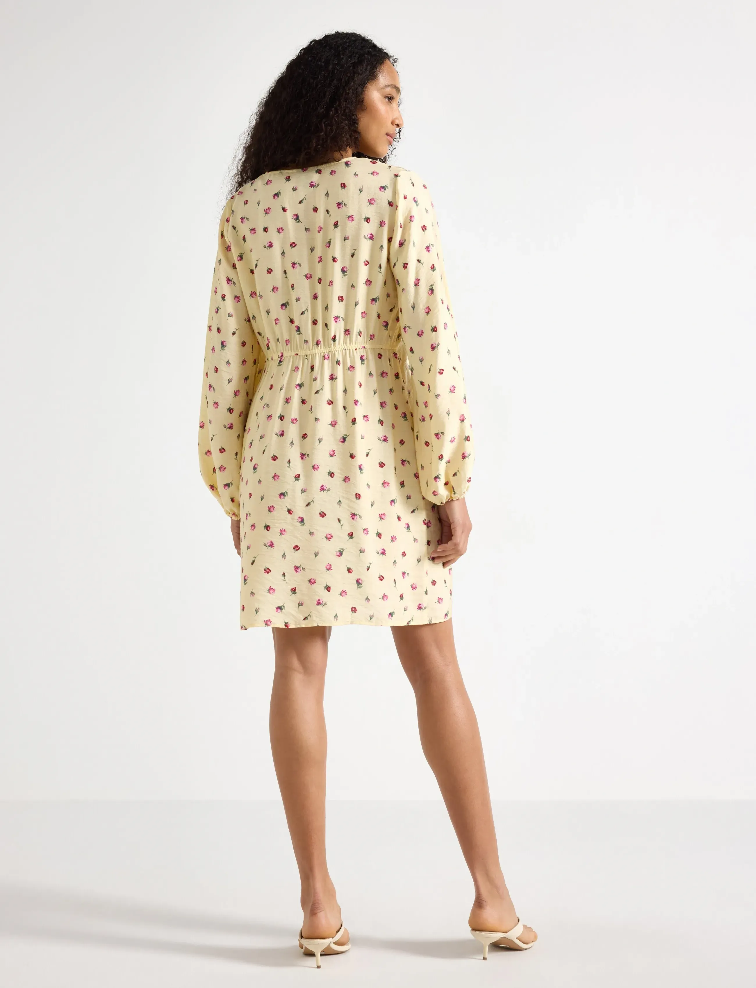Lindex - Long-sleeved mini dress - kurze kleider - light yellow - 3