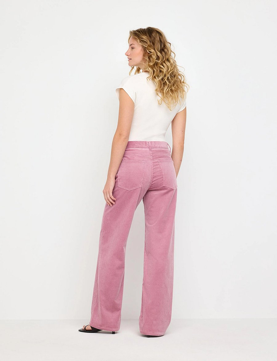 Lindex - Straight trousers in corduroy - bukser med lige ben - light dusty pink - 3