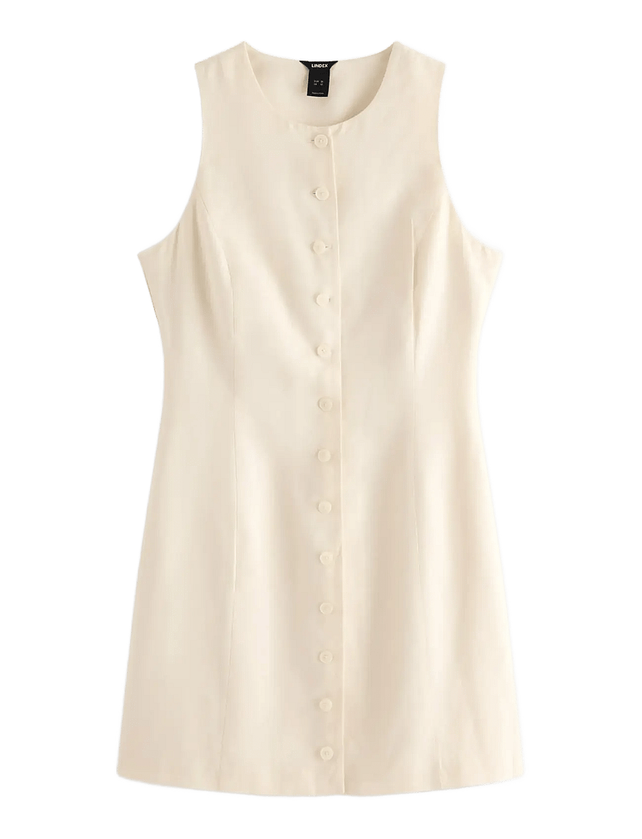 Lindex - Sleeveless minidress - korta klänningar - light beige - 1