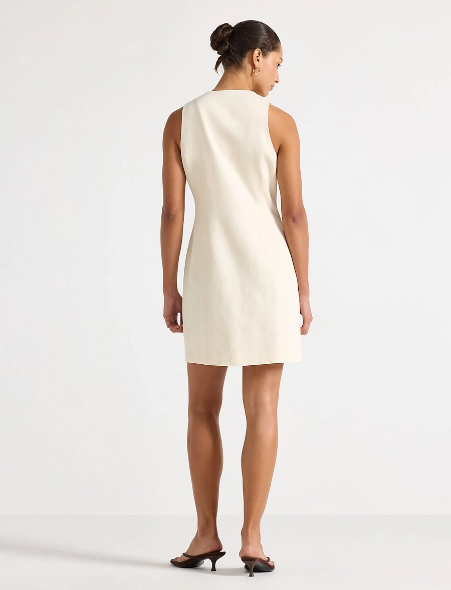 Lindex - Sleeveless minidress - korta klänningar - light beige - 3