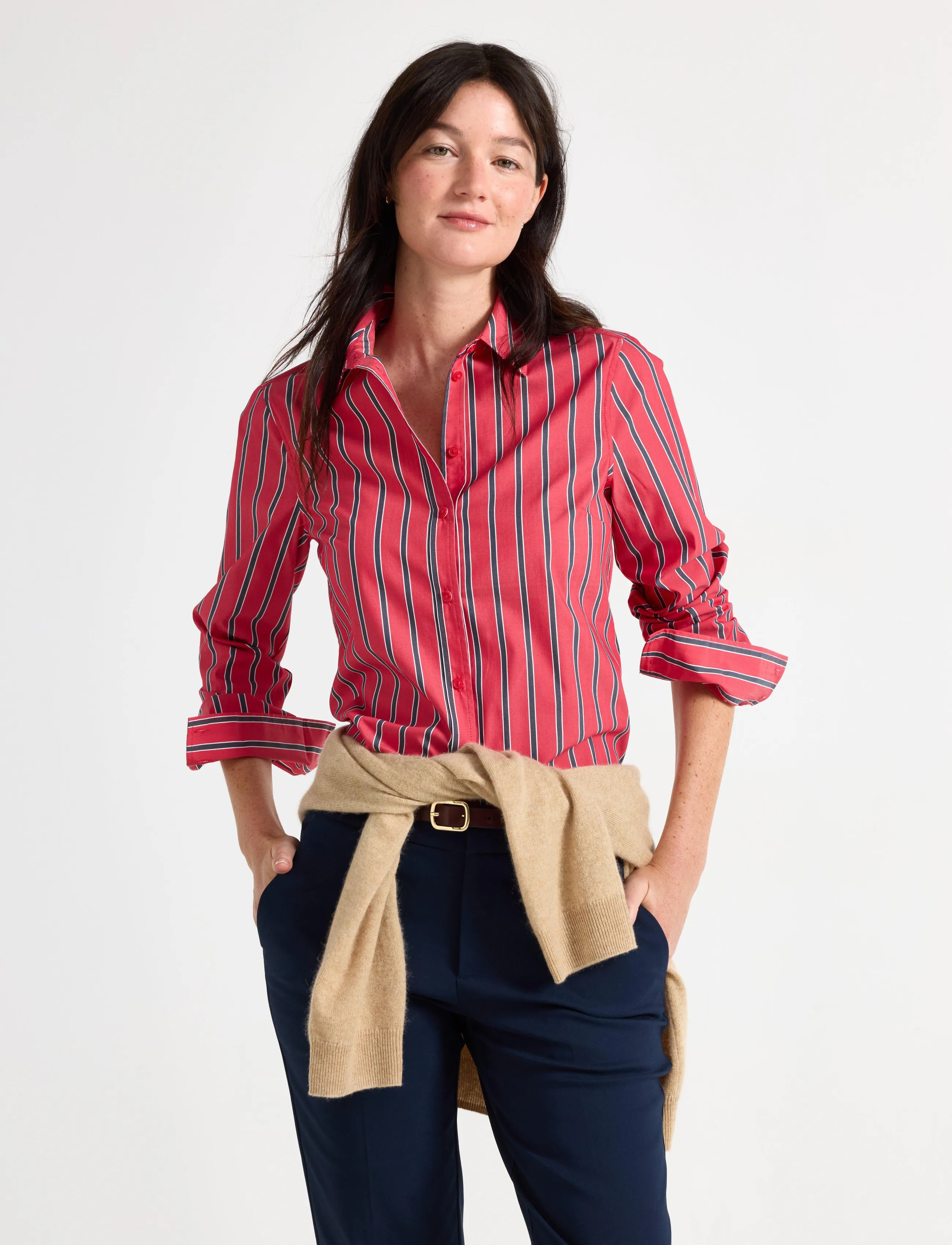 Lindex Slim fit shirt - Lindex - RED / red