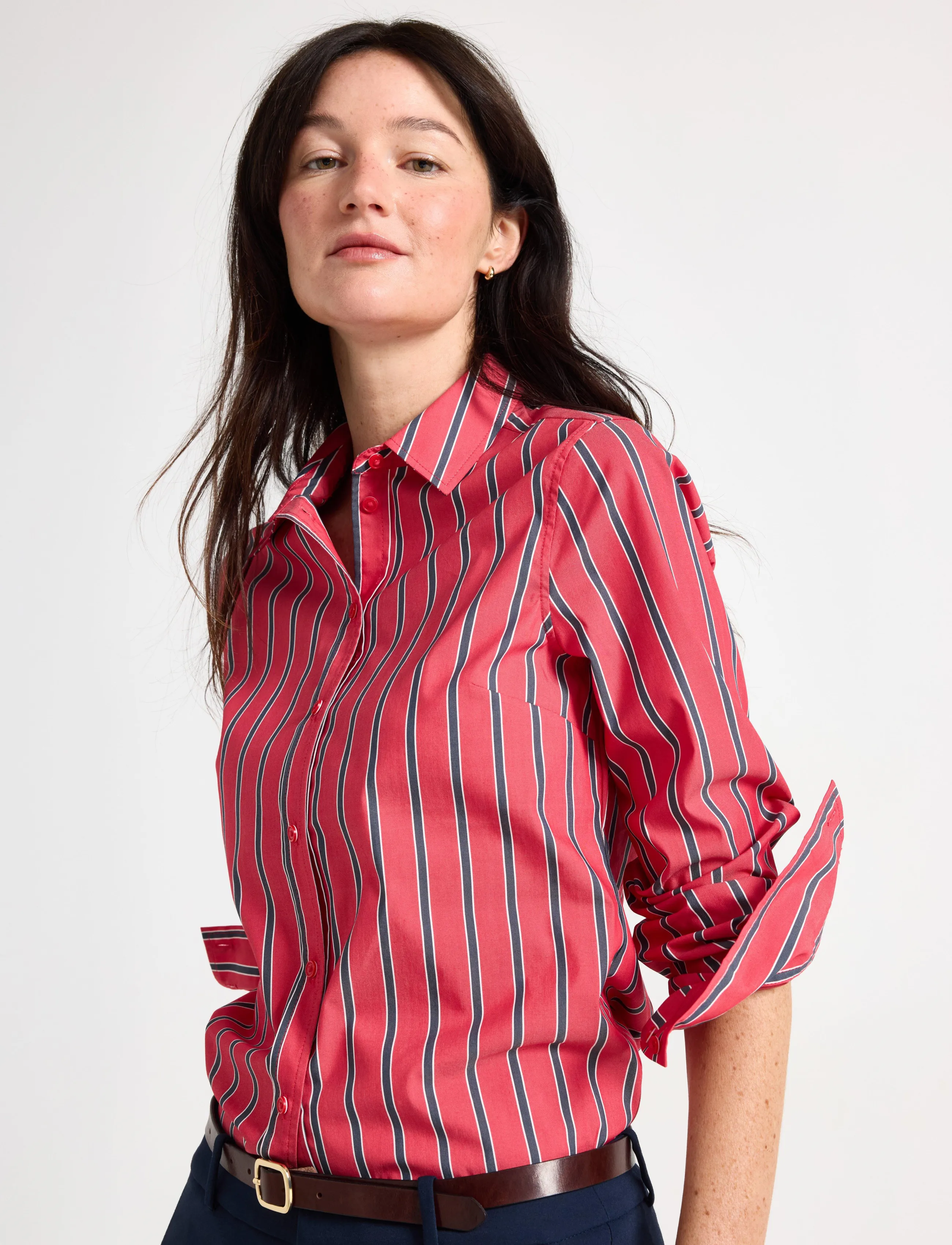 Lindex - Slim fit shirt - long-sleeved shirts - red - 4