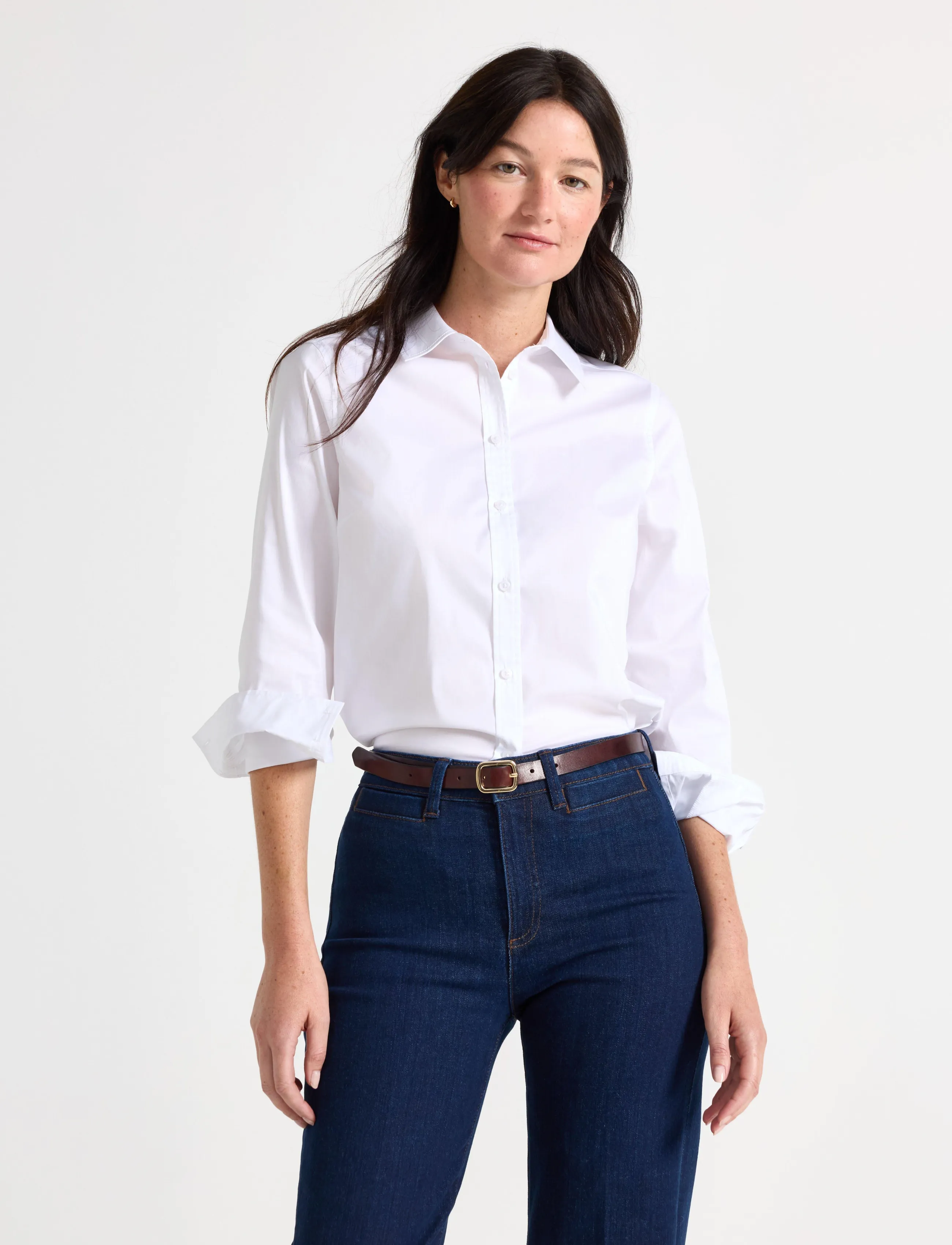 Lindex Slim Fit Shirt, Kvinder, Slim Fit Skjorte, Hvid, Str: 38
