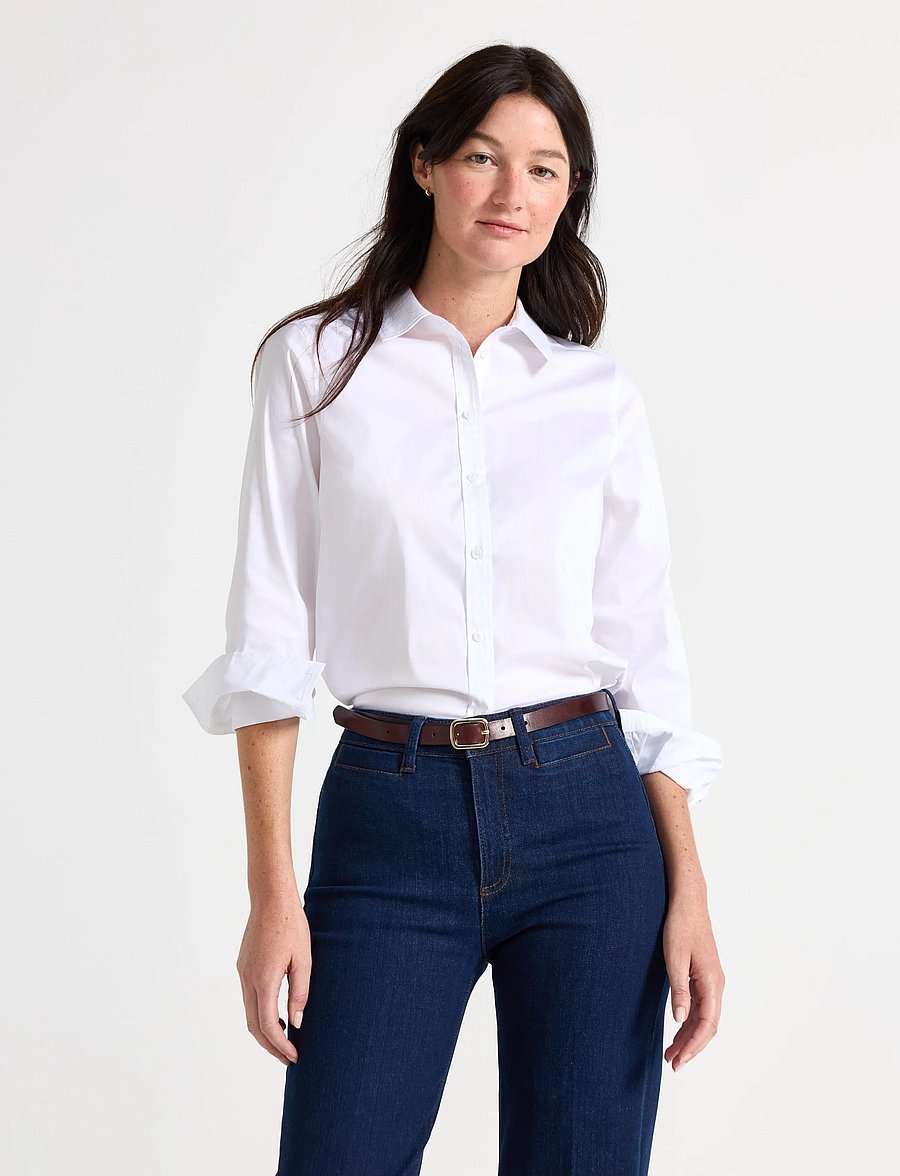 Lindex - Slim fit shirt - langärmlige hemden - white - 0