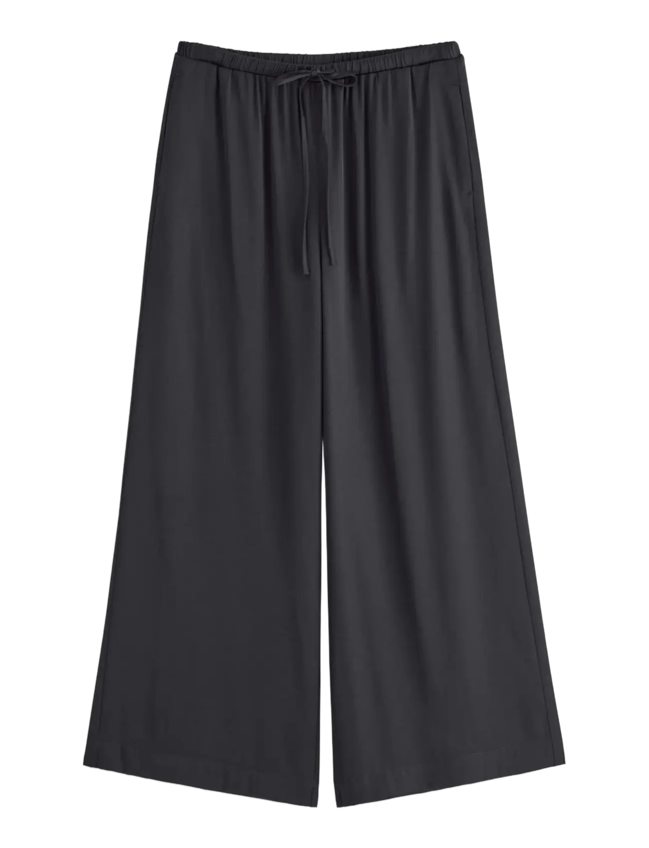 Lindex - WIDE satin trousers - black - 1