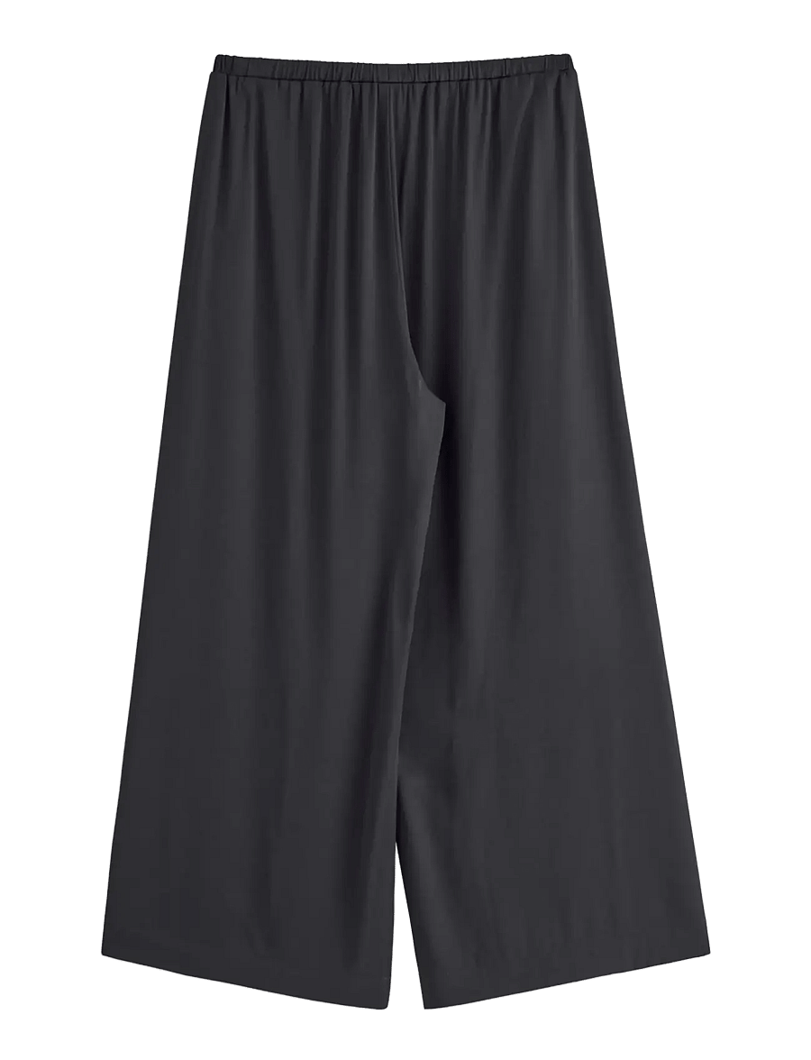Lindex - WIDE satin trousers - black - 2