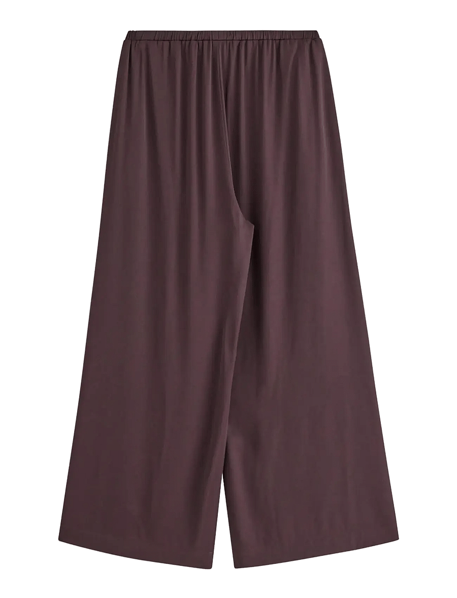 Lindex - WIDE satin trousers - dark dusty red - 2