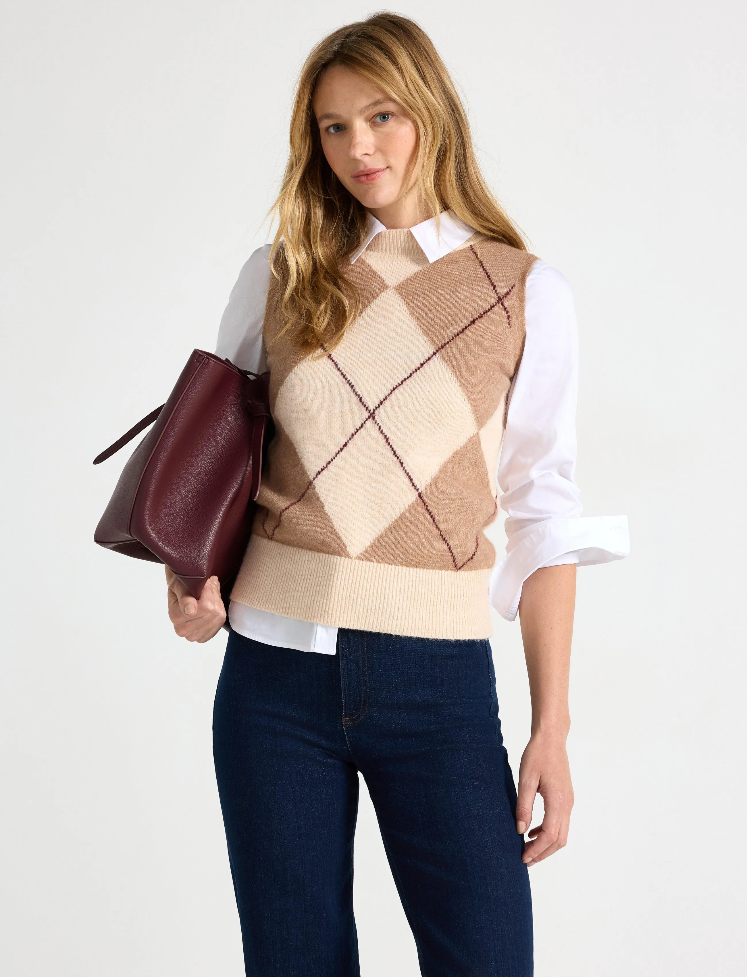 Lindex Fine-Knit Vest, L, Westen, Beige - Knitted Frauen