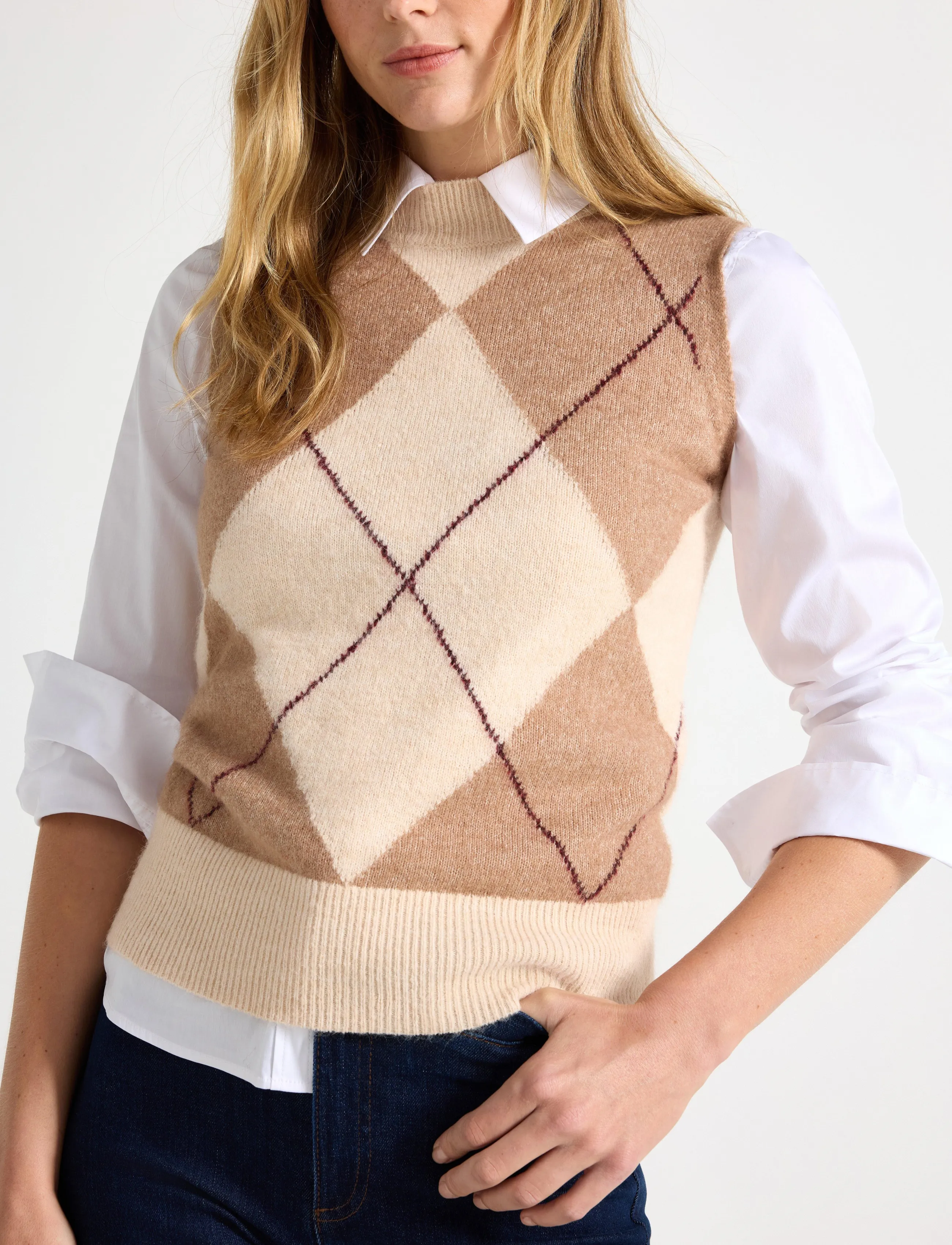Lindex - Fine-knit vest - light beige - 4