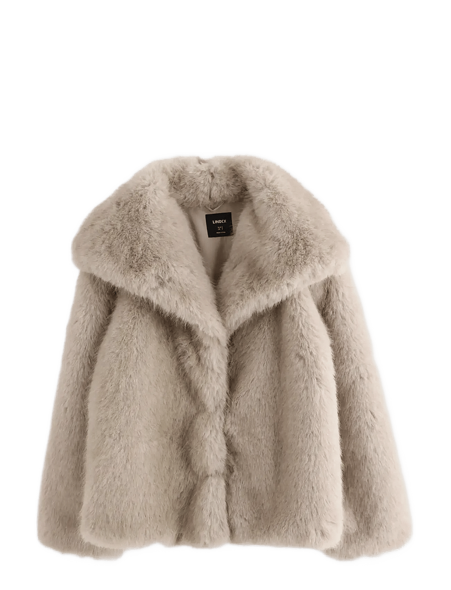 Lindex - Faux fur jacket - fuskpäls - light dusty white - 1