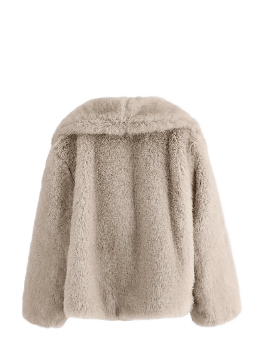Lindex - Faux fur jacket - fuskpäls - light dusty white - 2