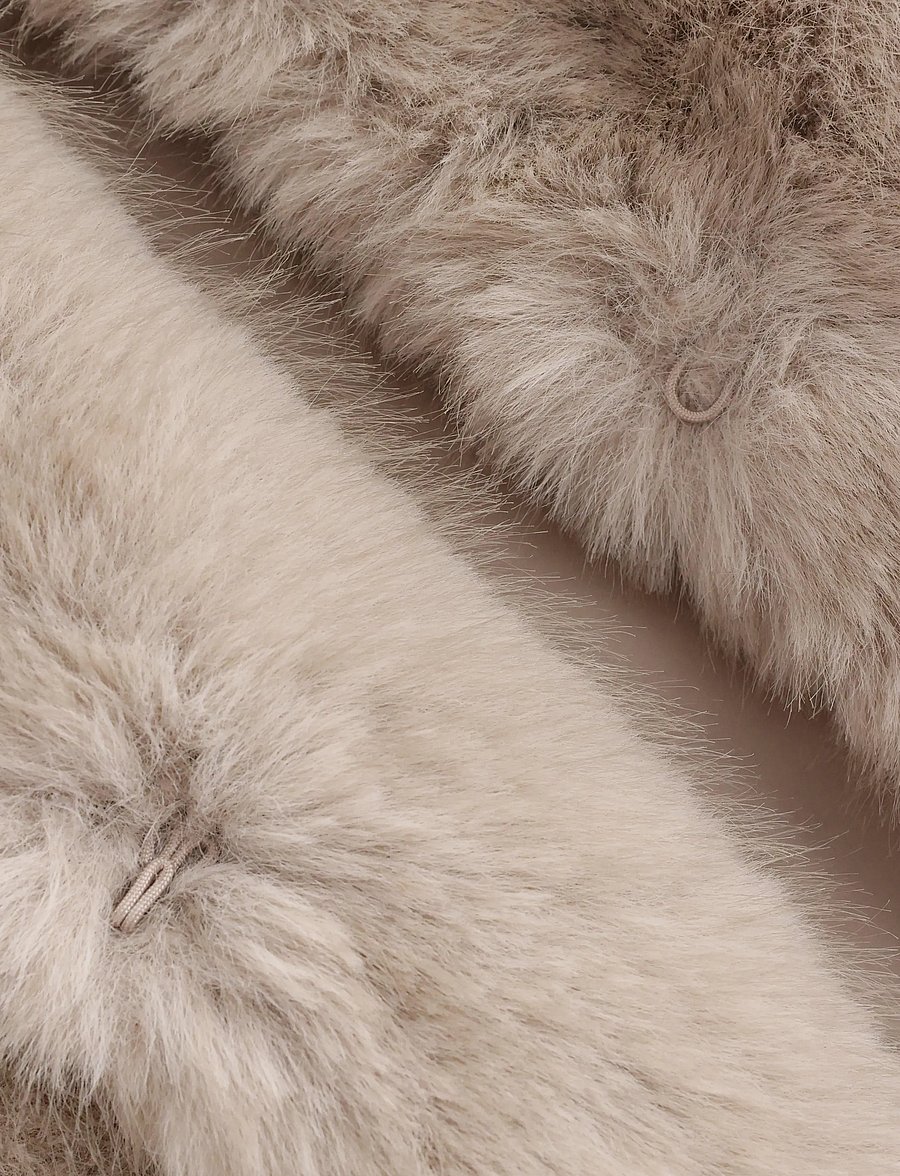 Lindex - Faux fur jacket - fuskpäls - light dusty white - 5