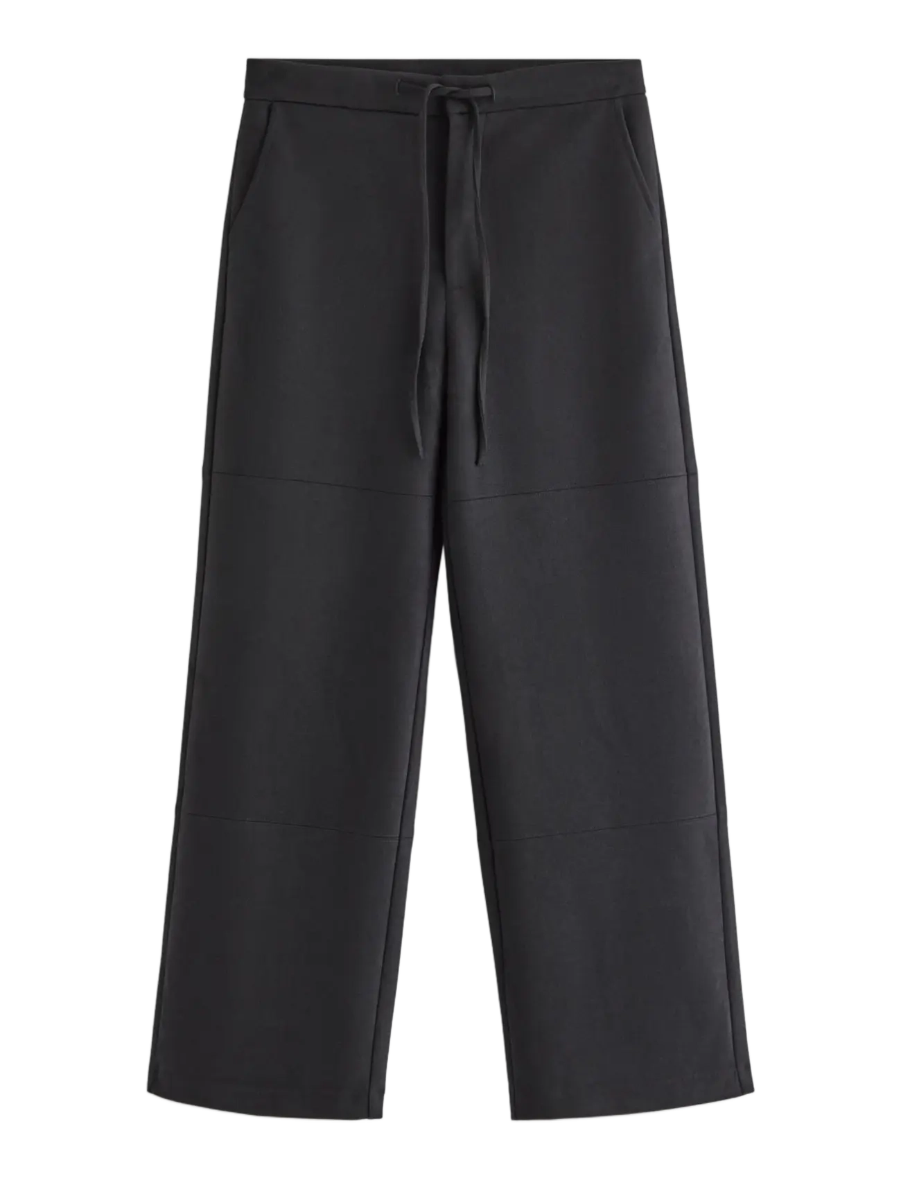 Lindex - Straight trousers in imitation suede - bukser med lige ben - black - 1