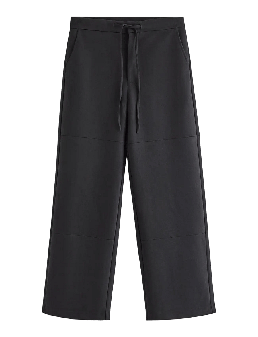 Lindex - Straight trousers in imitation suede - bukser med lige ben - black - 1