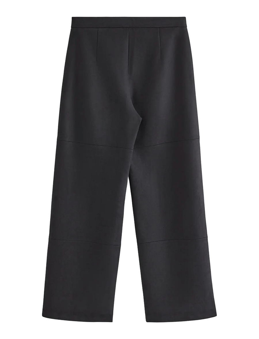 Lindex - Straight trousers in imitation suede - bukser med lige ben - black - 2