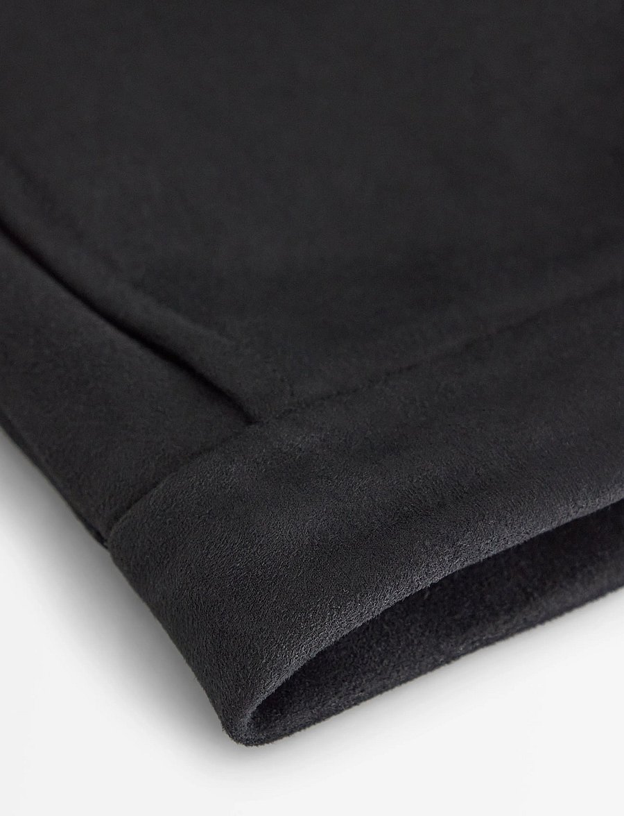 Lindex - Straight trousers in imitation suede - bukser med lige ben - black - 5