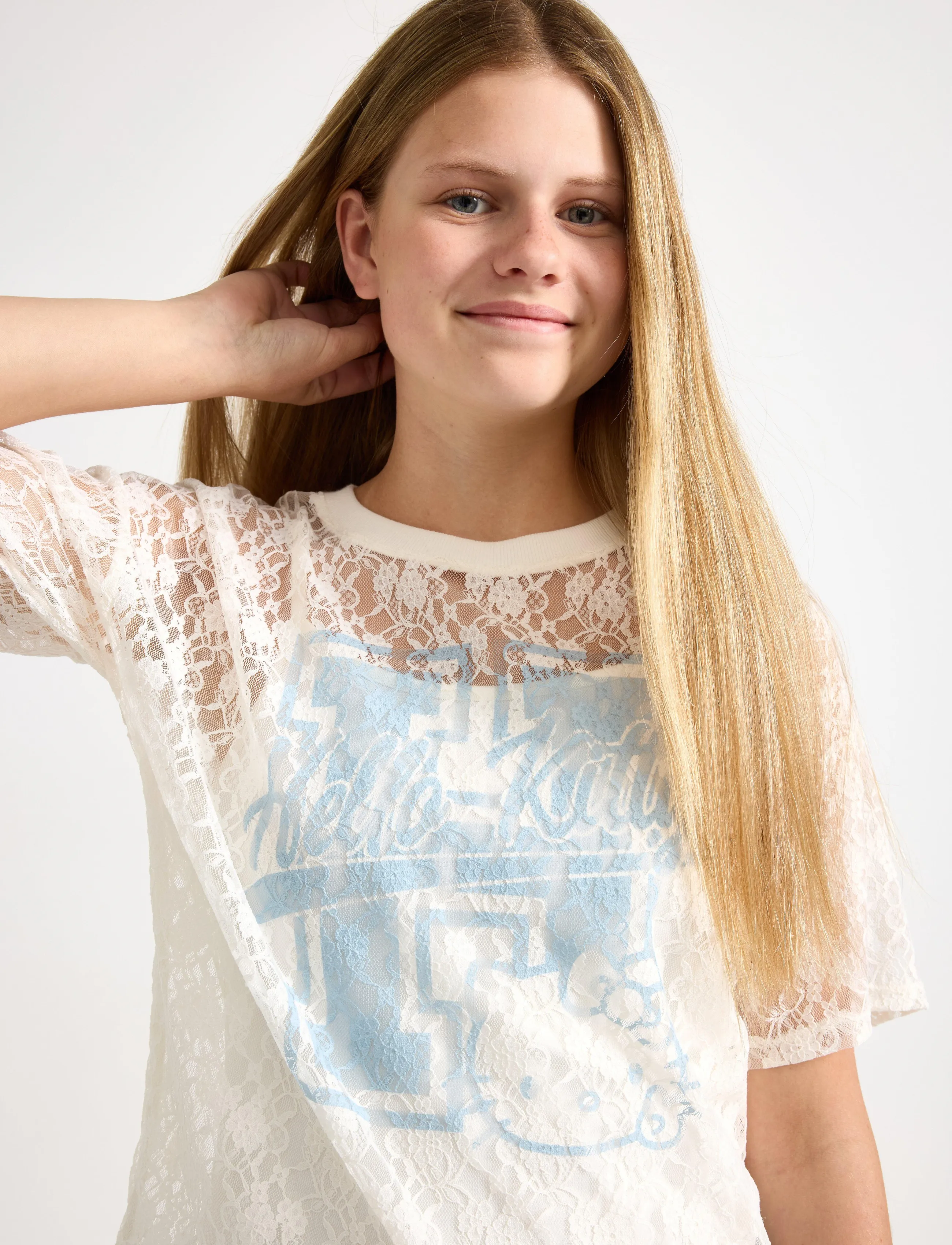 Lindex - Hello Kitty lace top - off white - 4