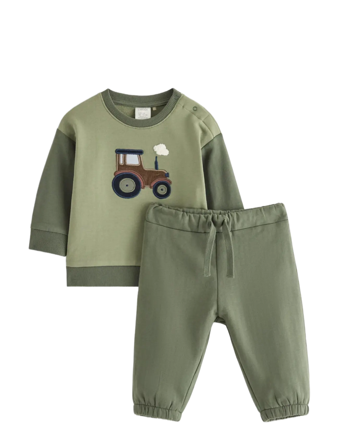 Lindex Set With Sweatshirt And Joggers, Børn, Sweatshirt og Joggers Sæt, Grøn, Str: 104
