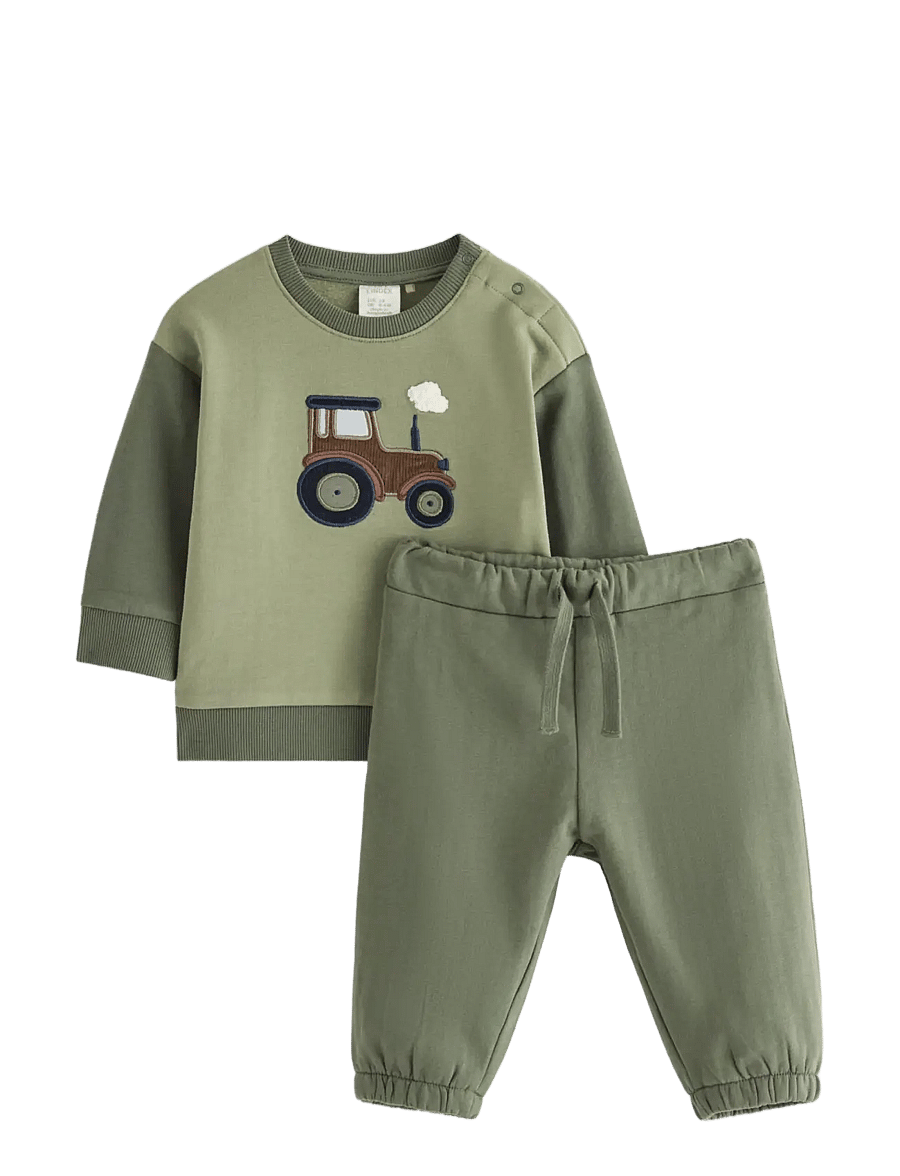 Lindex - Set with sweatshirt and joggers - light dusty green - 0