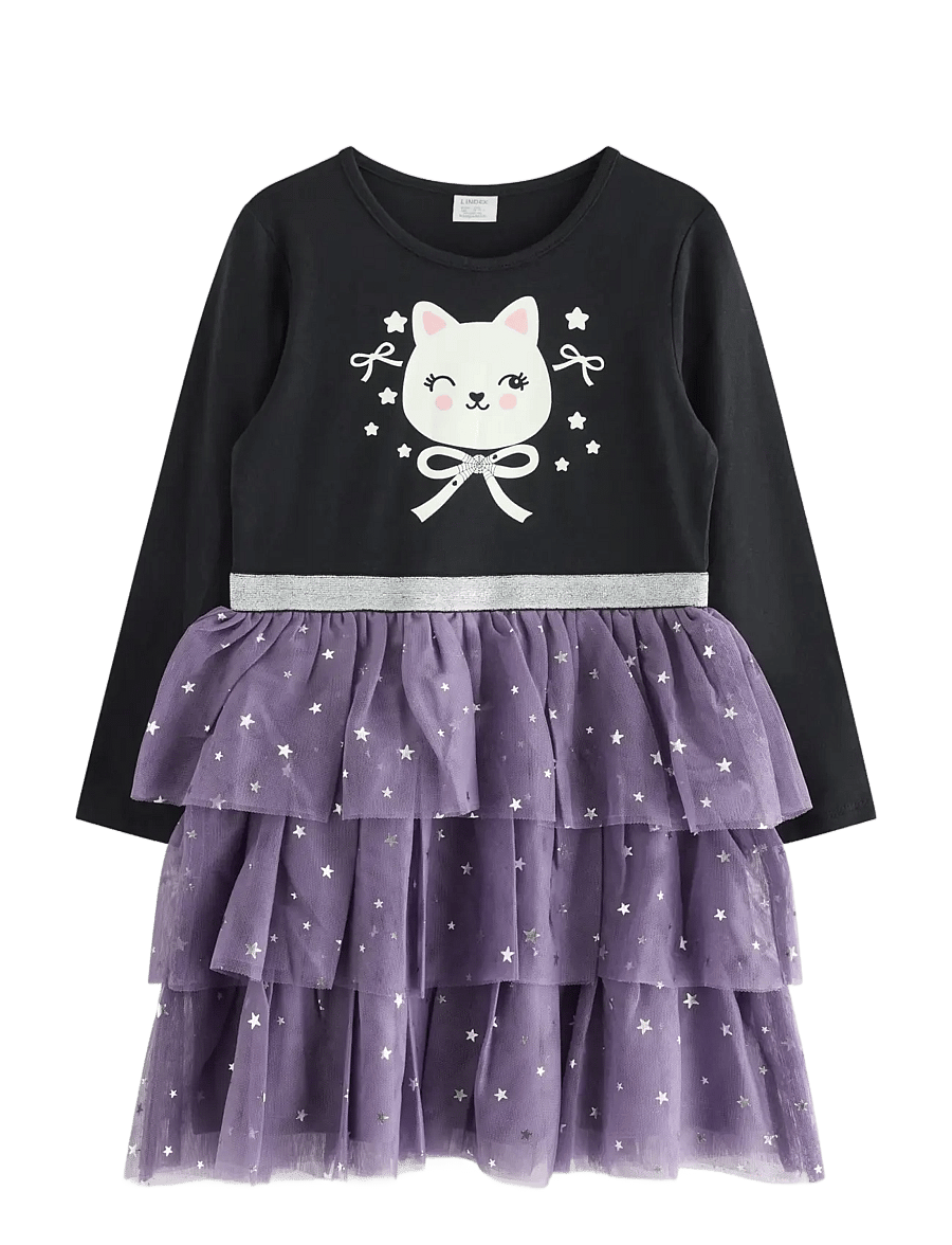 Lindex - Dress with glow in the dark print - pikkade varrukatega vabaajakleidid - black - 0