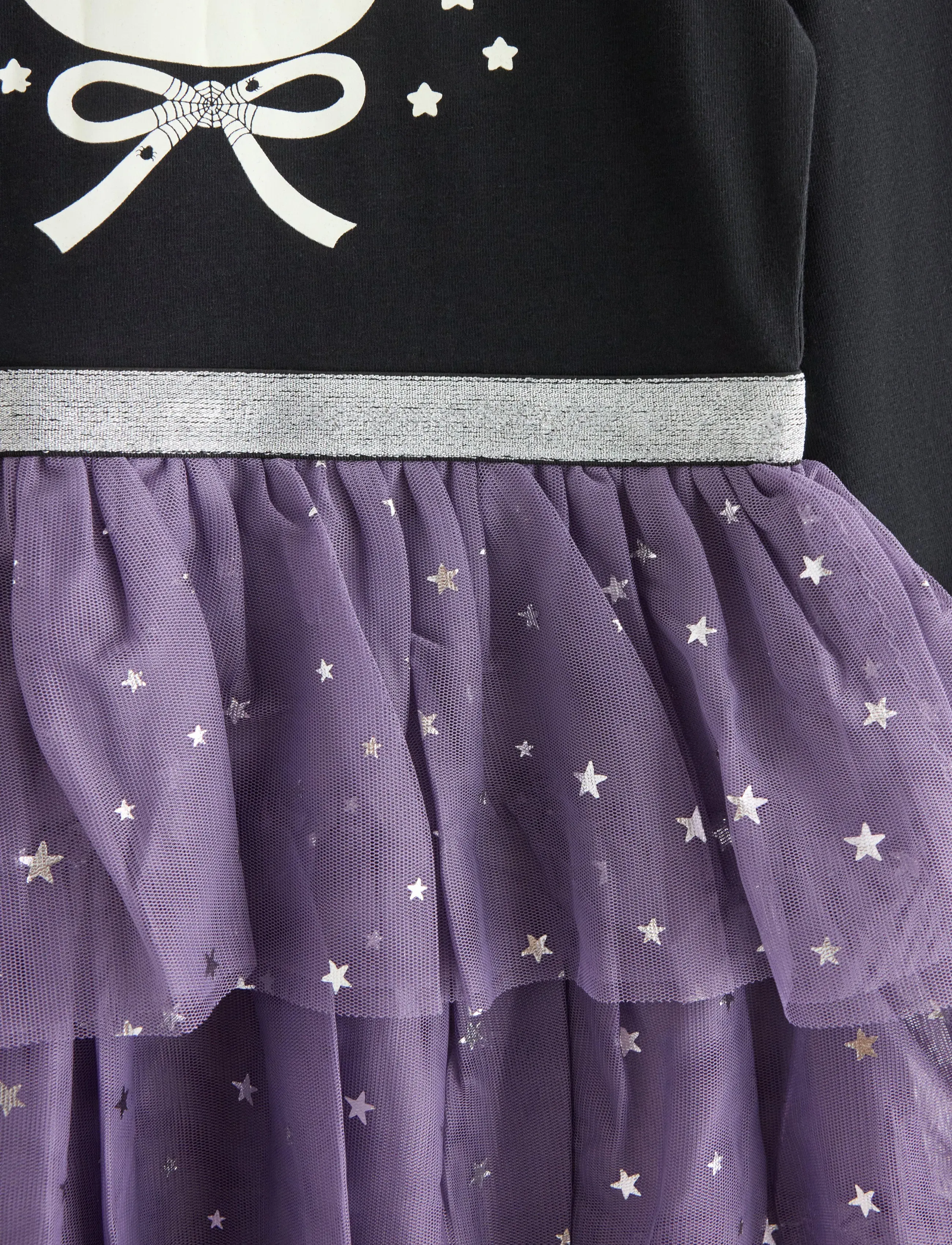 Lindex - Dress with glow in the dark print - långärmade vardagsklänningar - black - 2