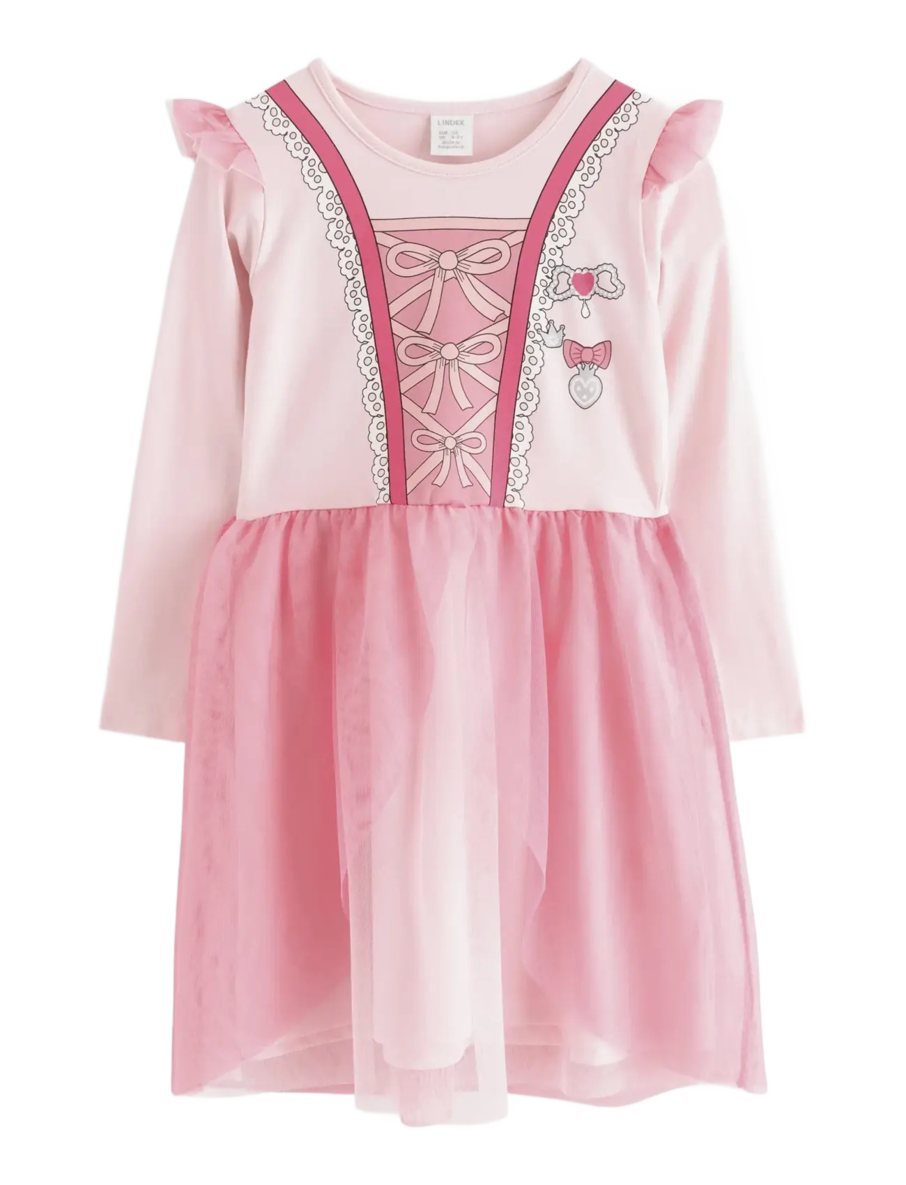 Lindex Long-sleeved dress - Barn 98-134 - LIGHT PINK / pink/rose