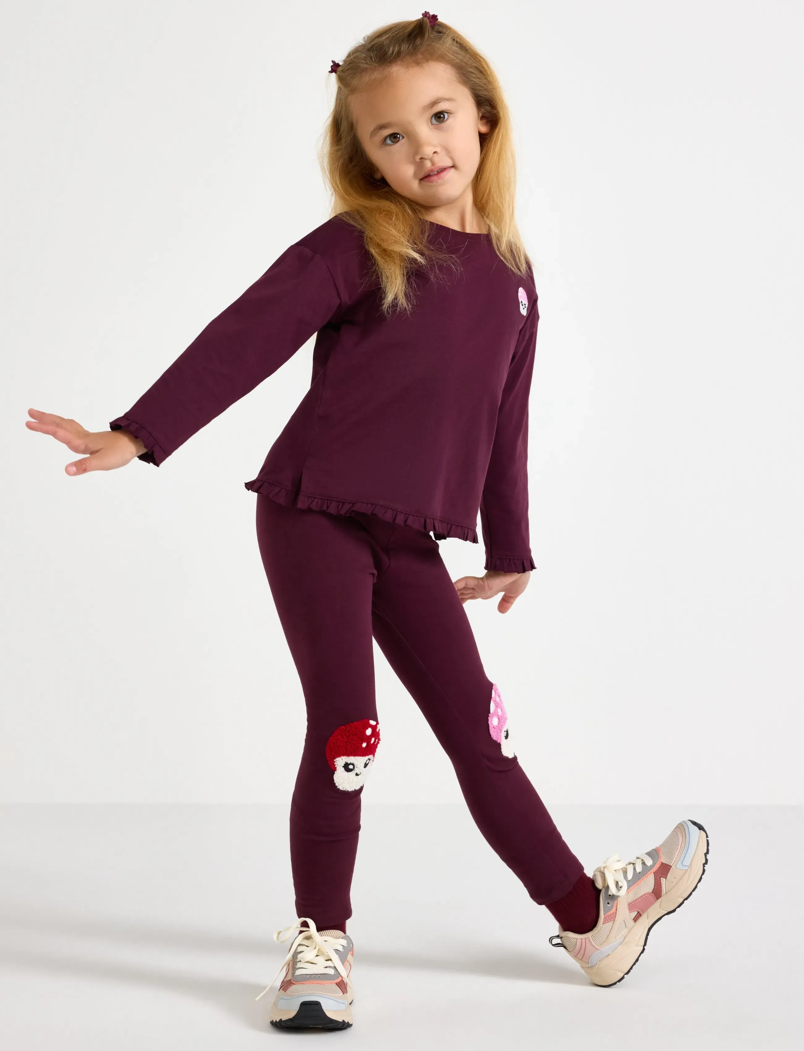 Lindex - Leggings with brushed inside - dark lilac - 0