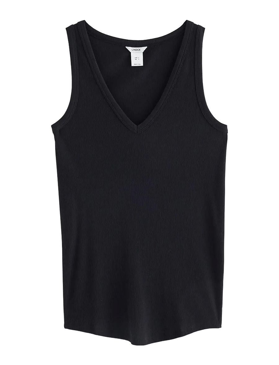 Lindex - MOM ribbed tank top - Ärmellose tops - black - 0
