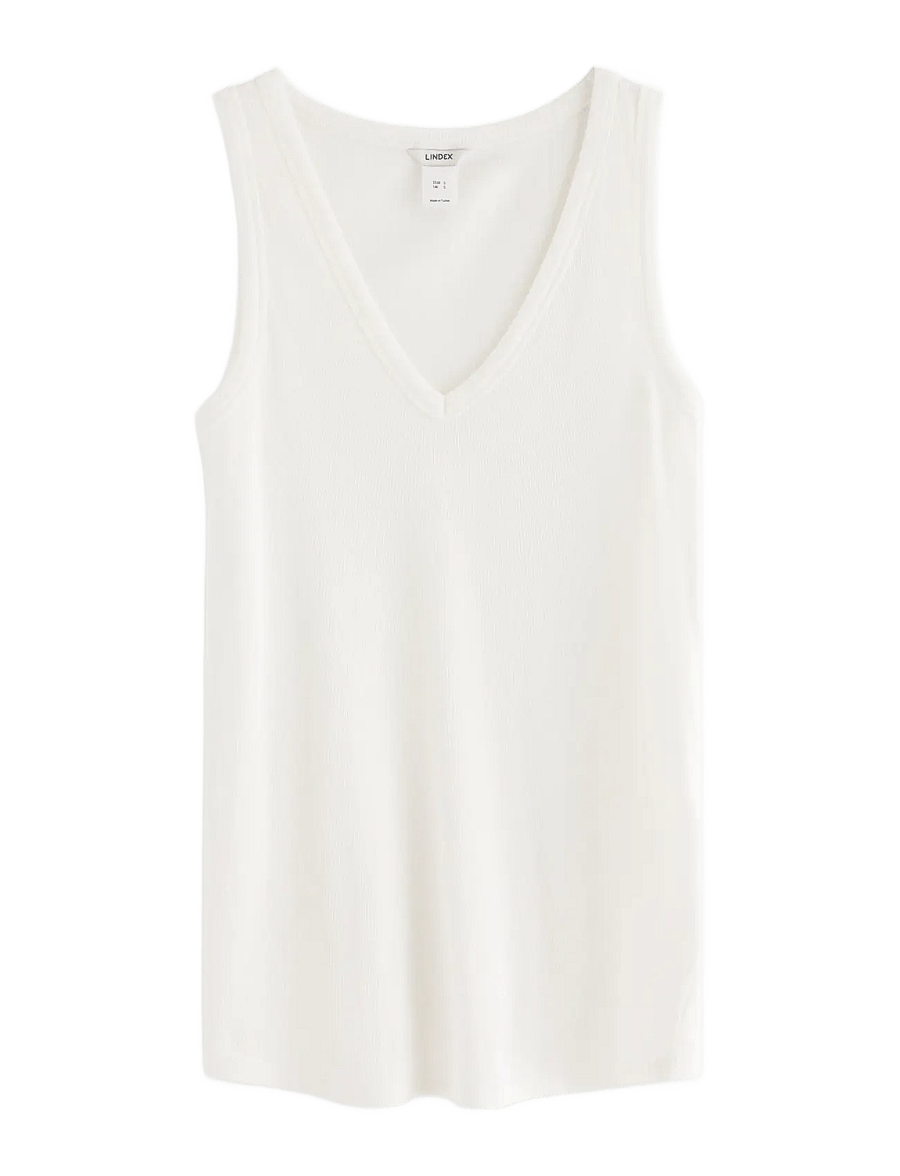 Lindex - MOM ribbed tank top - sleeveless tops - white - 0