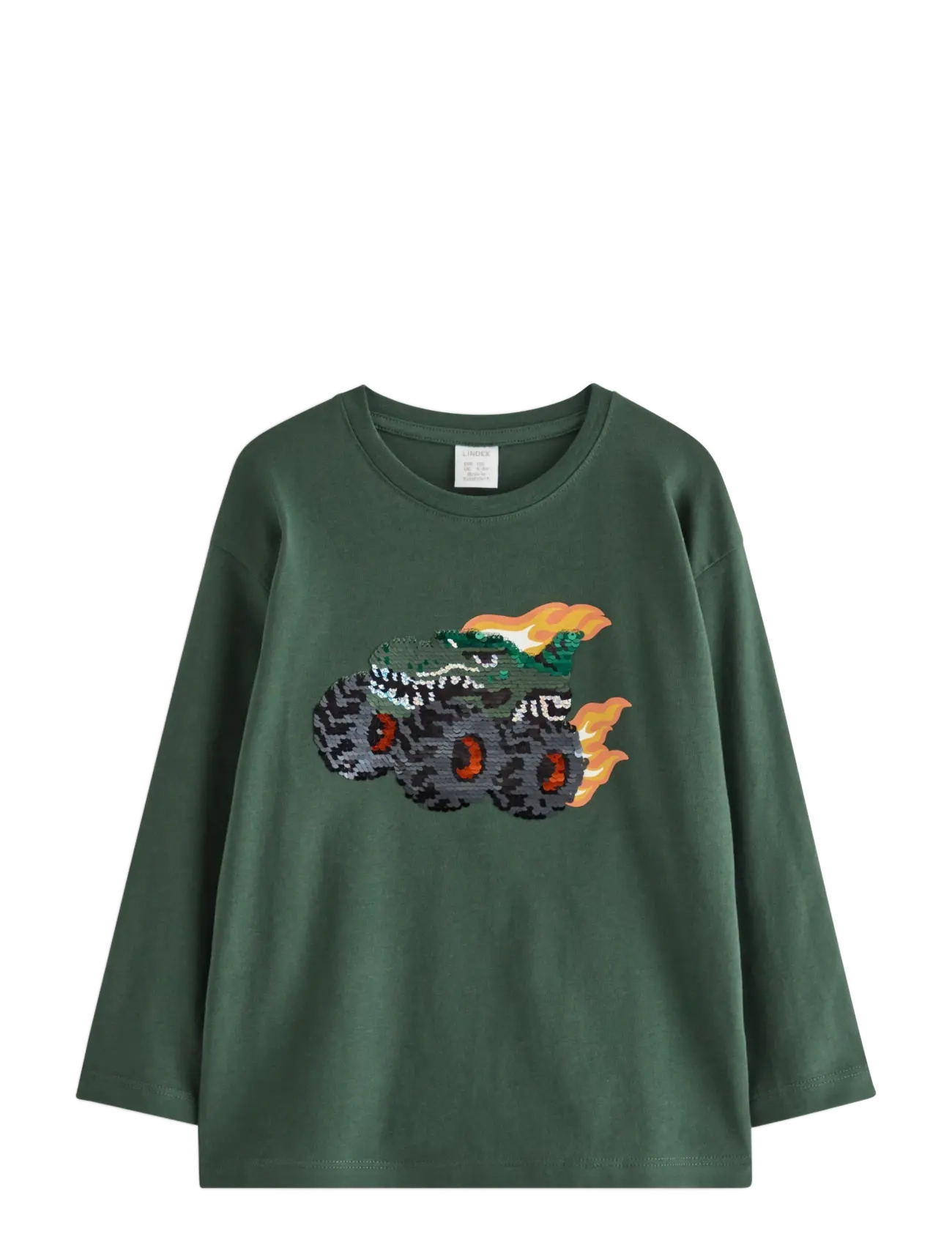 Lindex Long-sleeved top with reversible sequins - T-särgid - DARK DUSTY GREEN / green