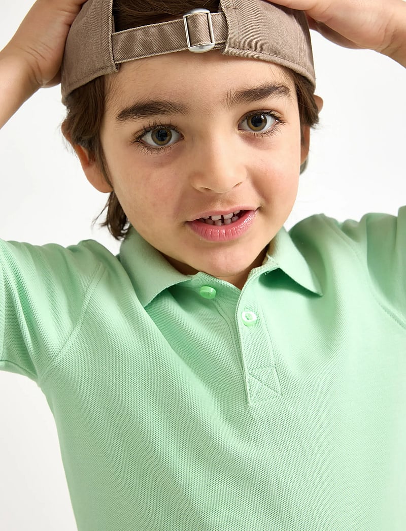 Lindex - Short-sleeved polo shirt - kurzärmelig - light dusty green - 4