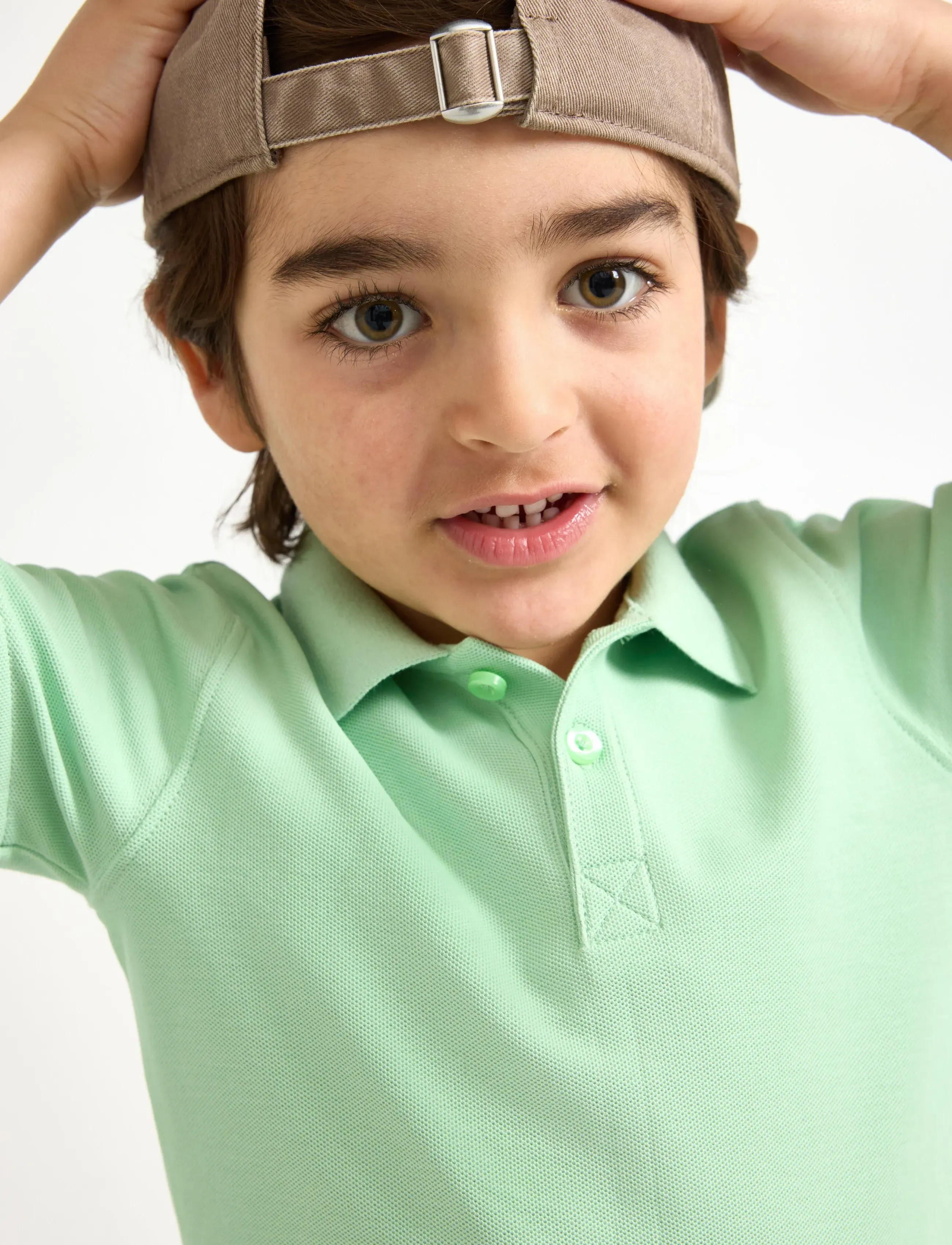 Lindex - Short-sleeved polo shirt - kurzärmelig - light dusty green - 4