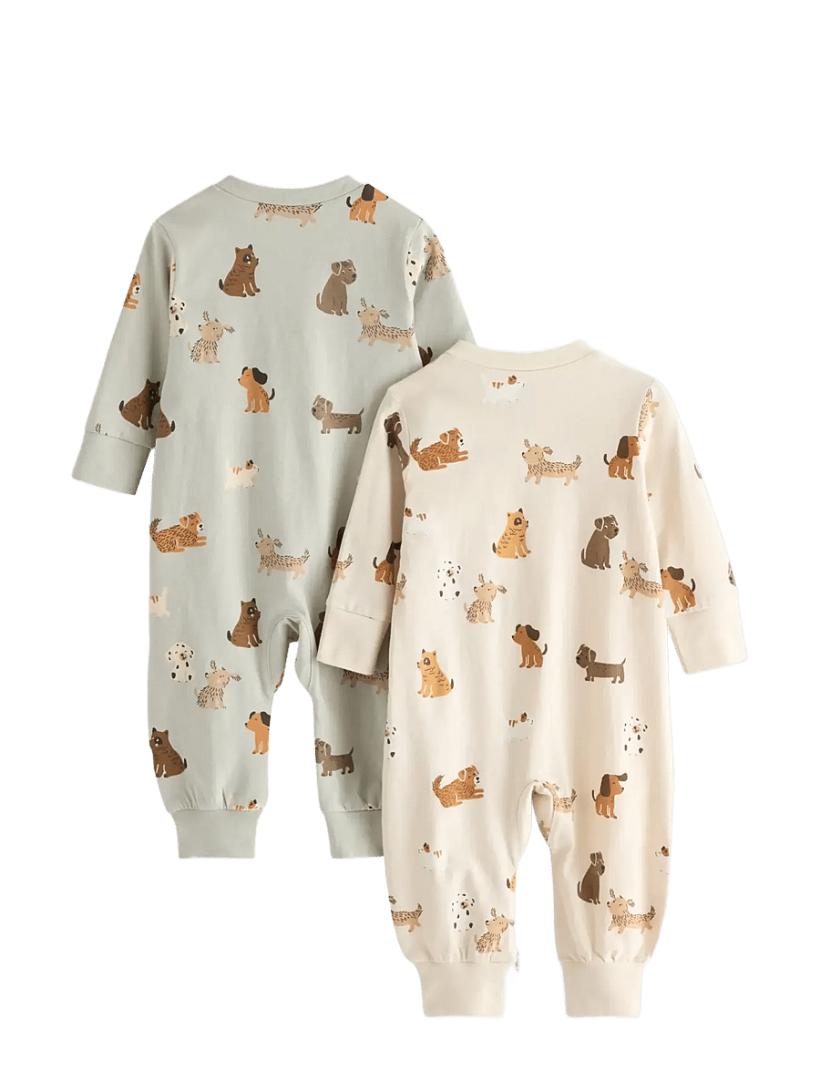 Lindex - 2-pack pyjamas with allover print - natdragter - light beige - 1